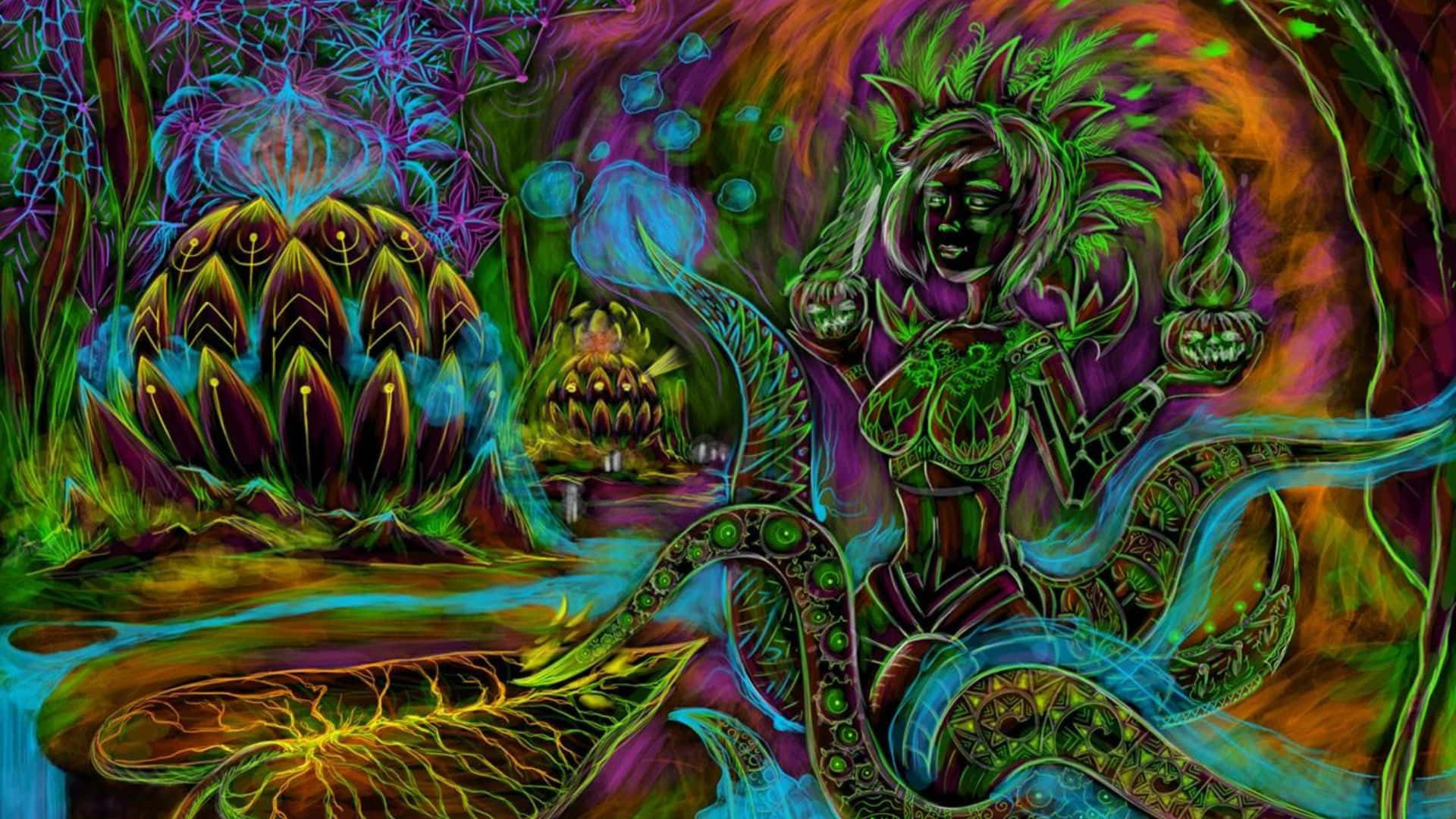 Enter The Vibrant World Of Psychedelic Art Background