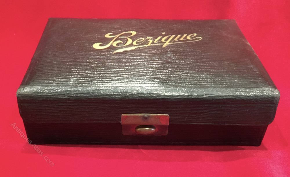 Enthralling Bezique Card Game In A Sleek Black Box. Background