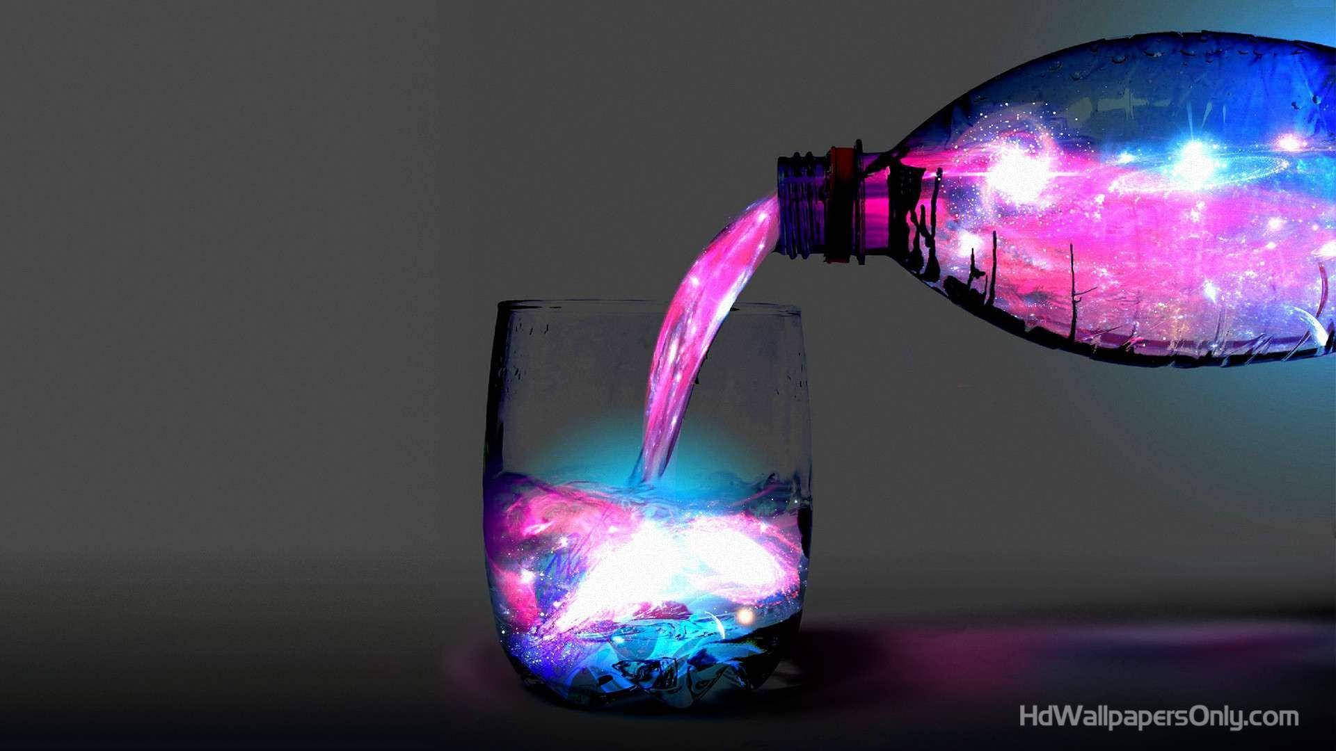 Enthralling Blue-purple Drink On Desktop Background