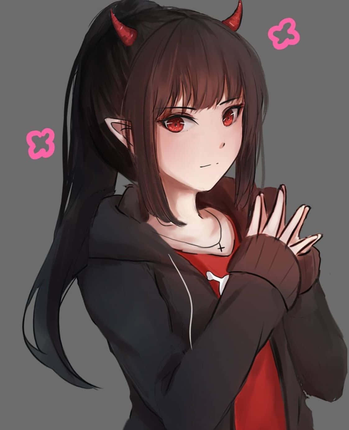 Enthralling Cute Devil Girl Illustration Background