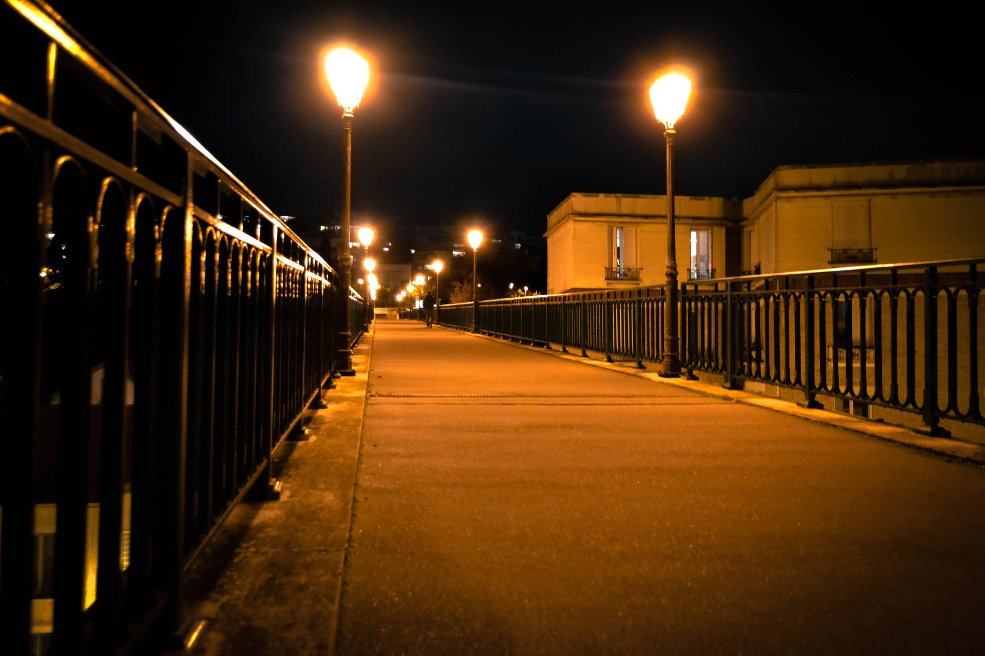 Enthralling Orange City Street View At Twilight Background