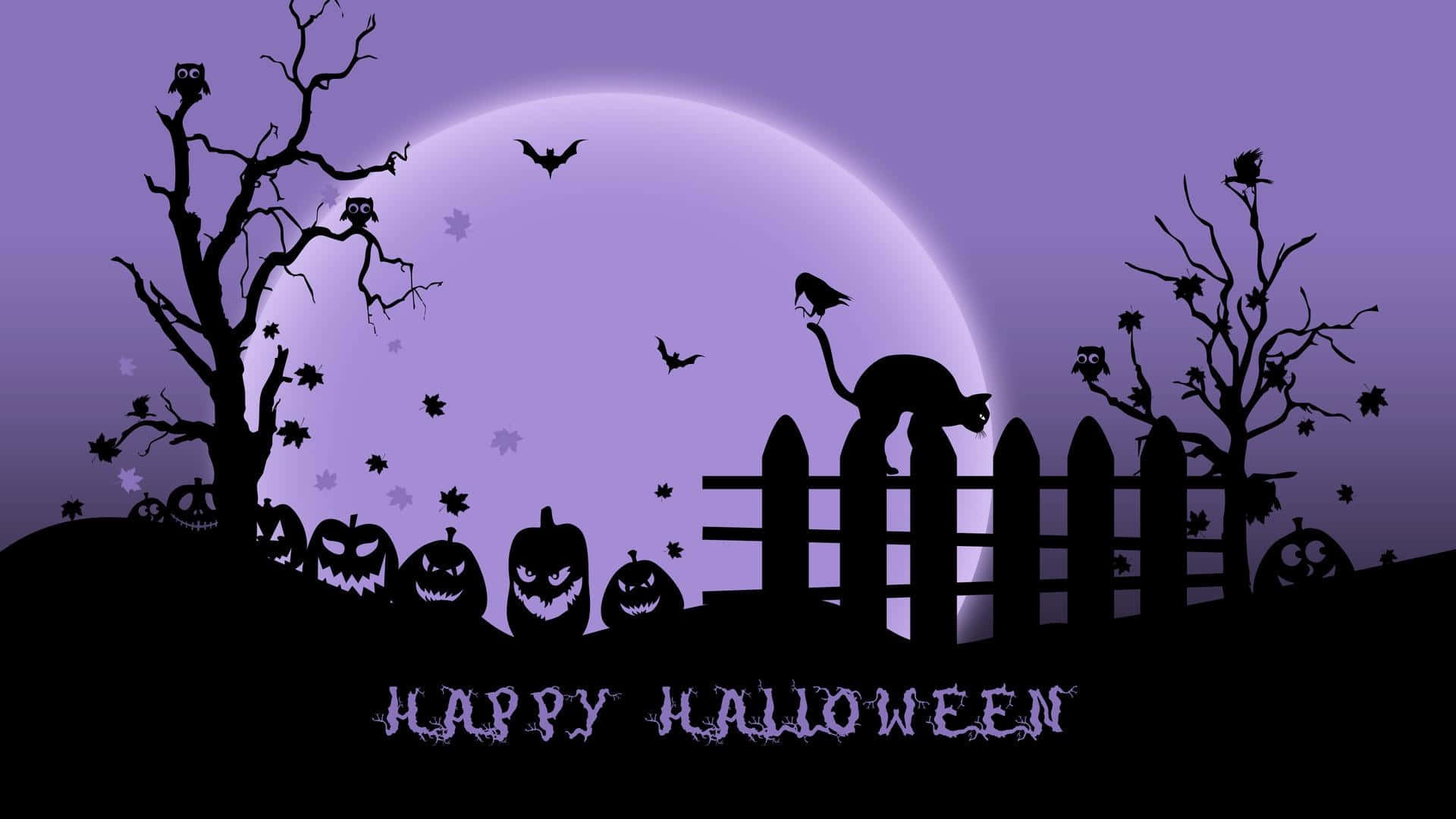 Enthralling Purple Halloween Vibes Background