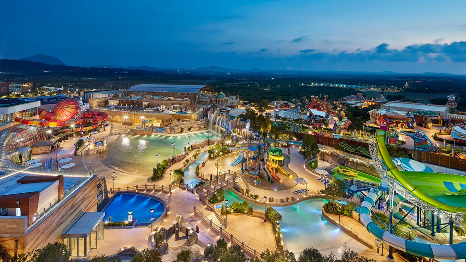 Enthralling View Of A Waterpark At Jeju Island