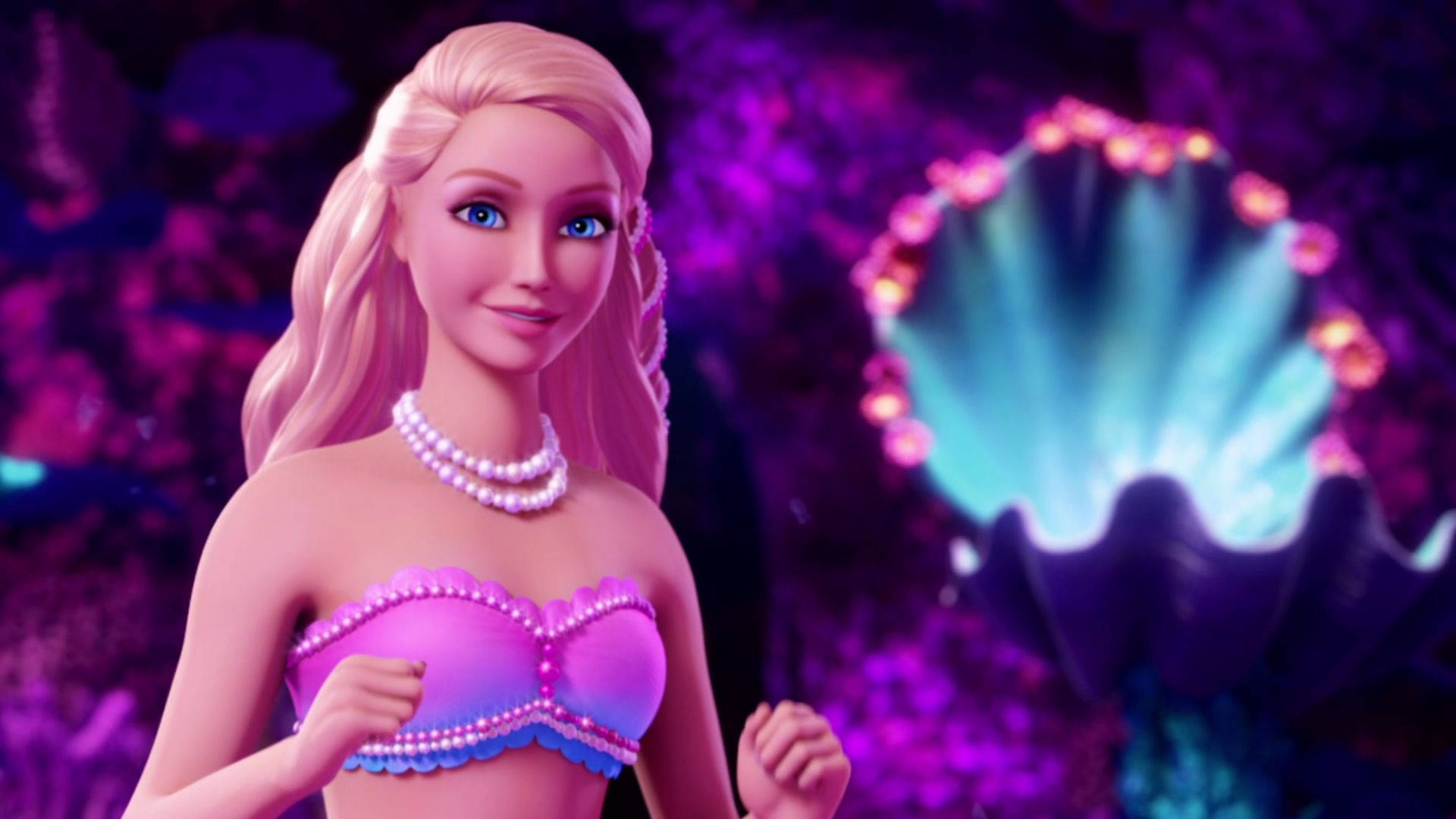 Enthusiastic Barbie Mermaid Background