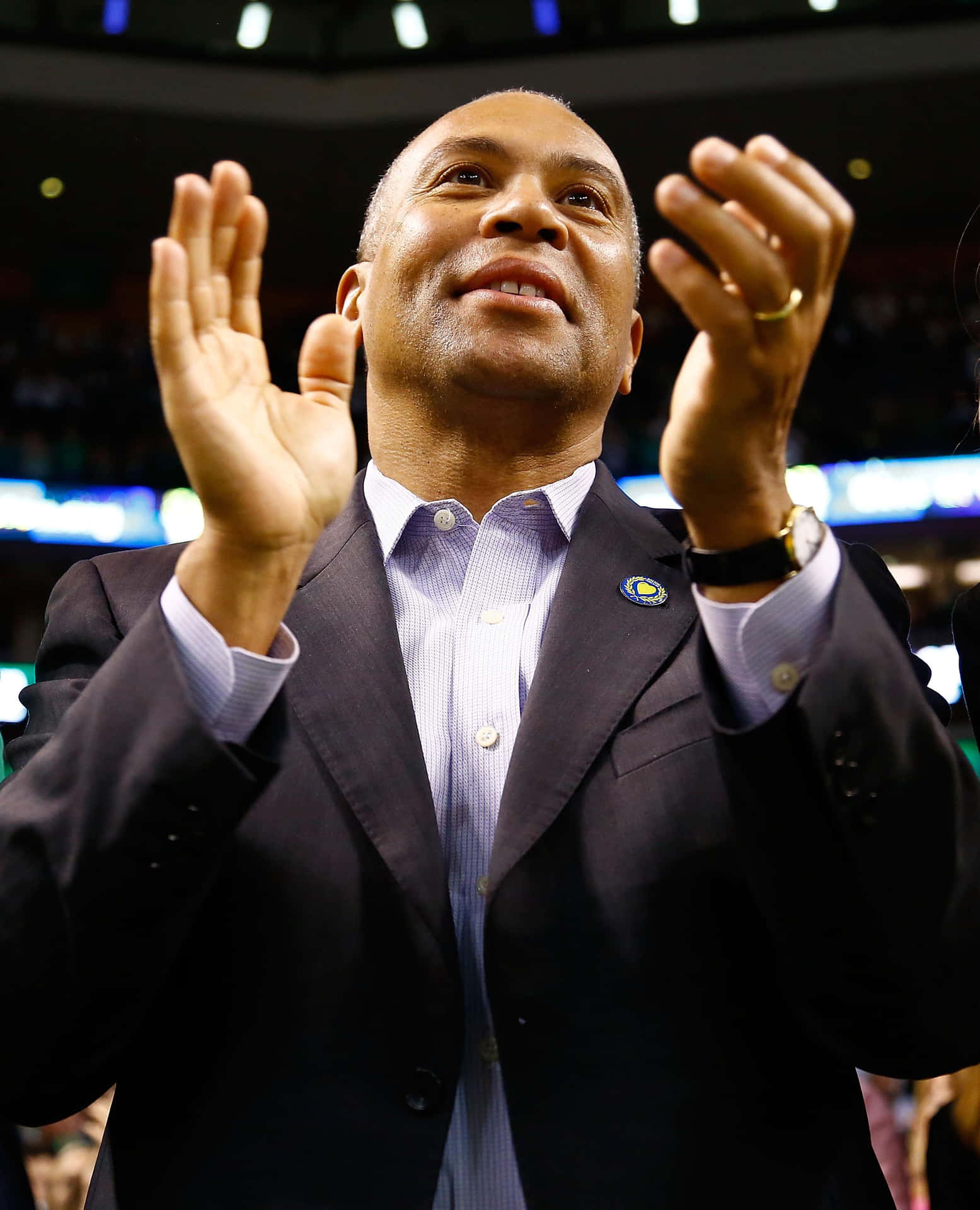 Enthusiastic Deval Patrick, Clapping At An Event Background