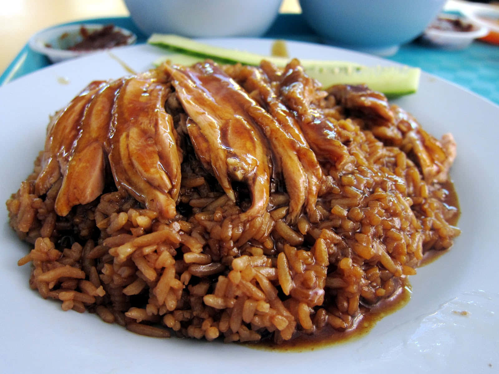 Enticing Singaporean Duck Rice At Cheok Kee Boneless Braised Duck Stall Background