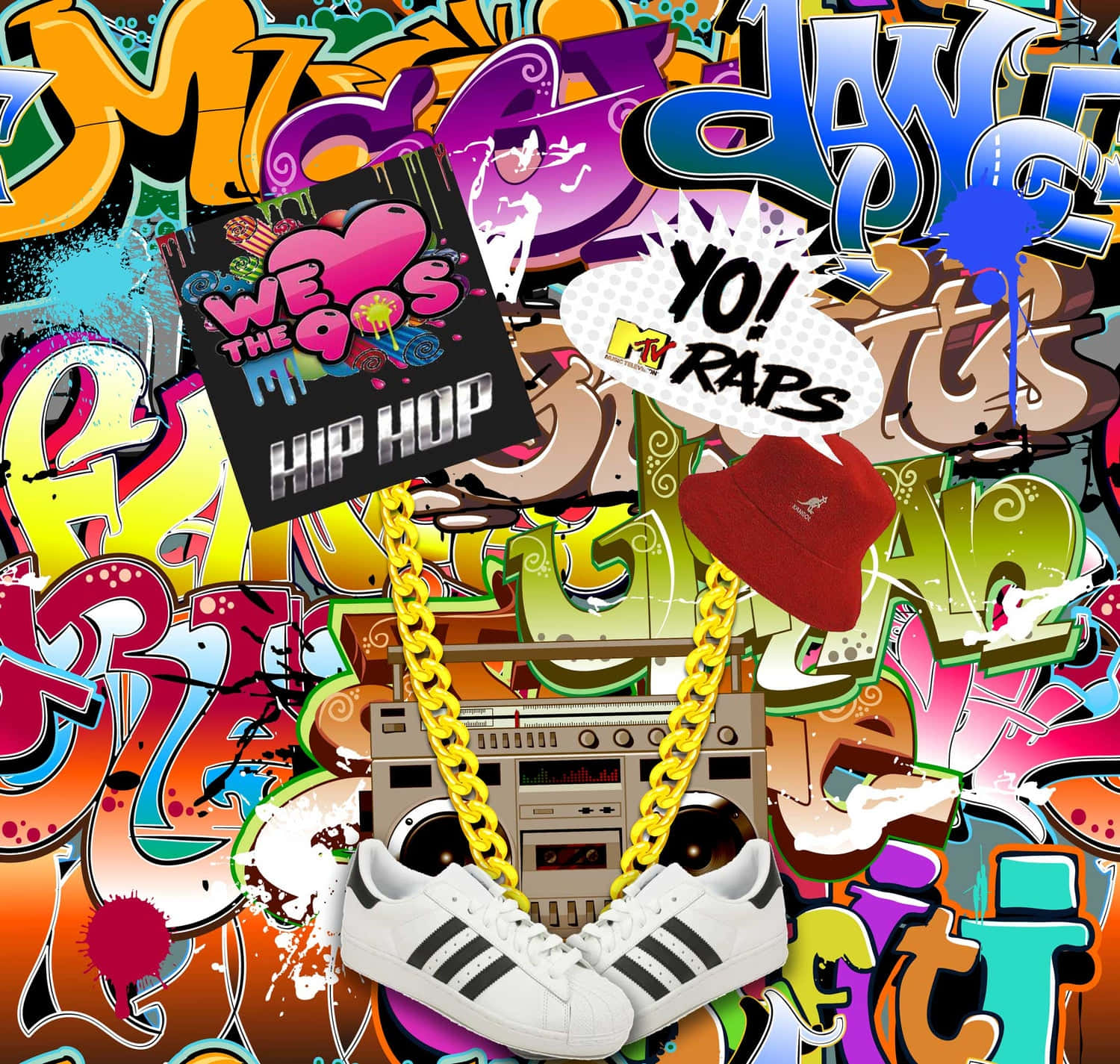 Enticing Urban Grunge Of Hip Hop Graffiti Background