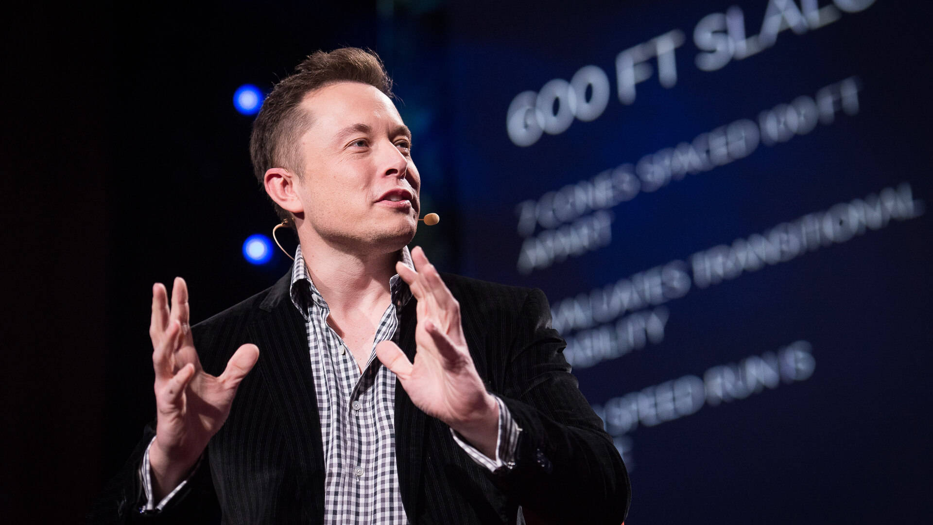 Entrepreneur Elon Musk Lecturing Background