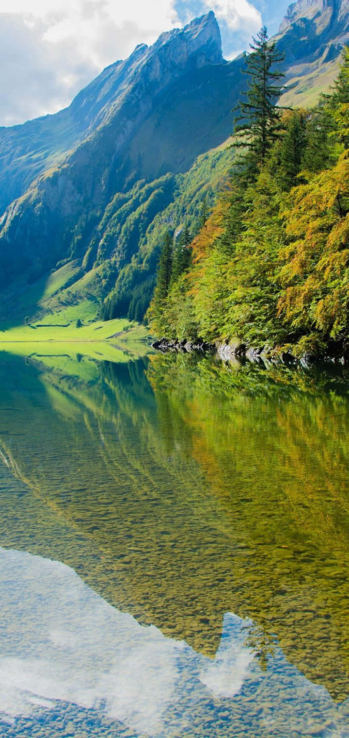 Environment Clear River Mountains Background