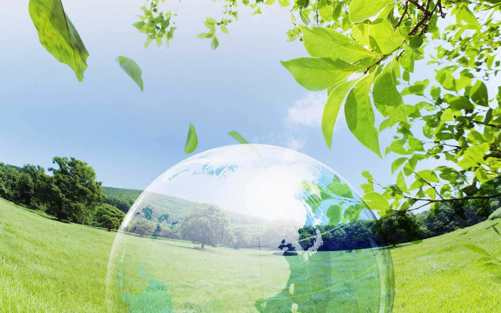 Environment Earth Bubble On Field Background