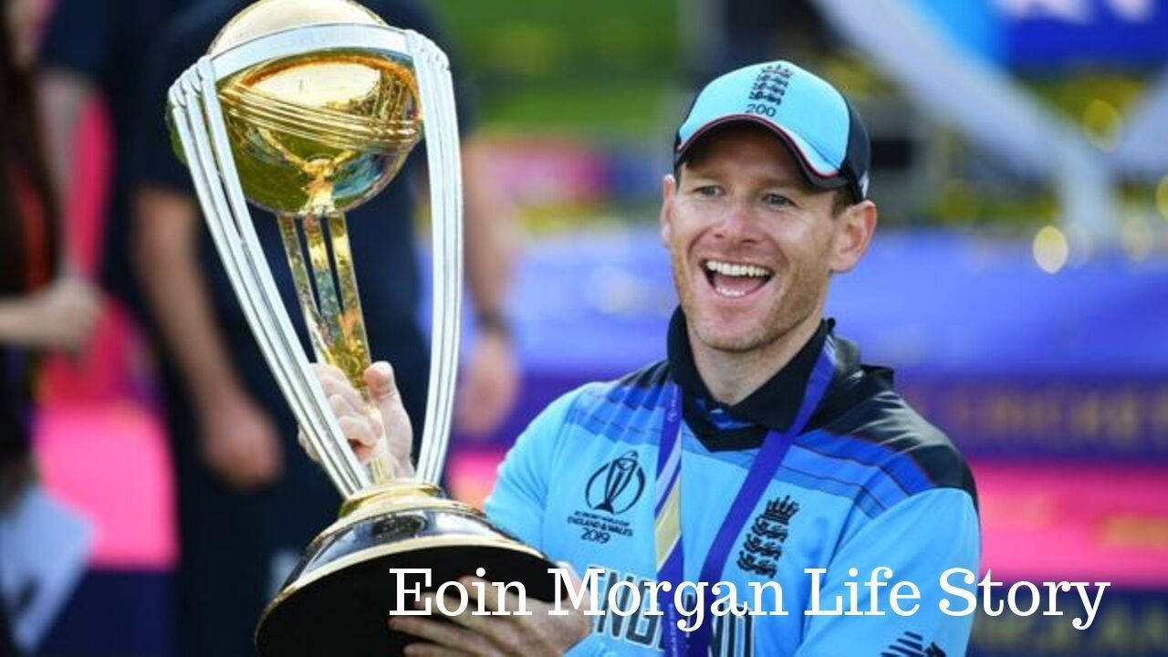 Eoin Morgan Holding Trophy Background