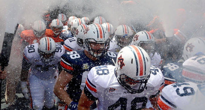 Epic Auburn Football Players Marching Background