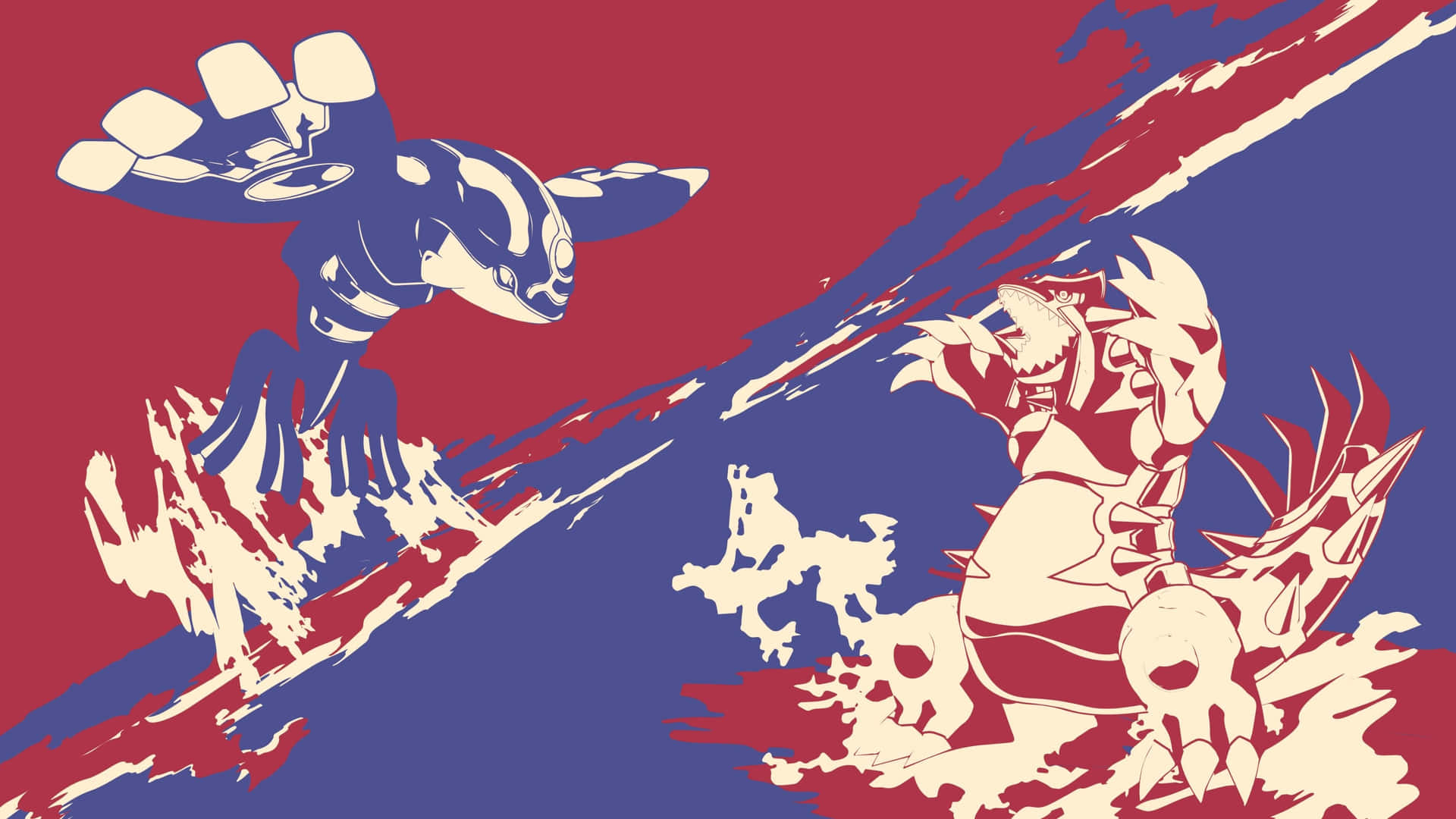 Epic Battle Between Primal Groudon And Primal Kyogre - Pokemon Legends Background