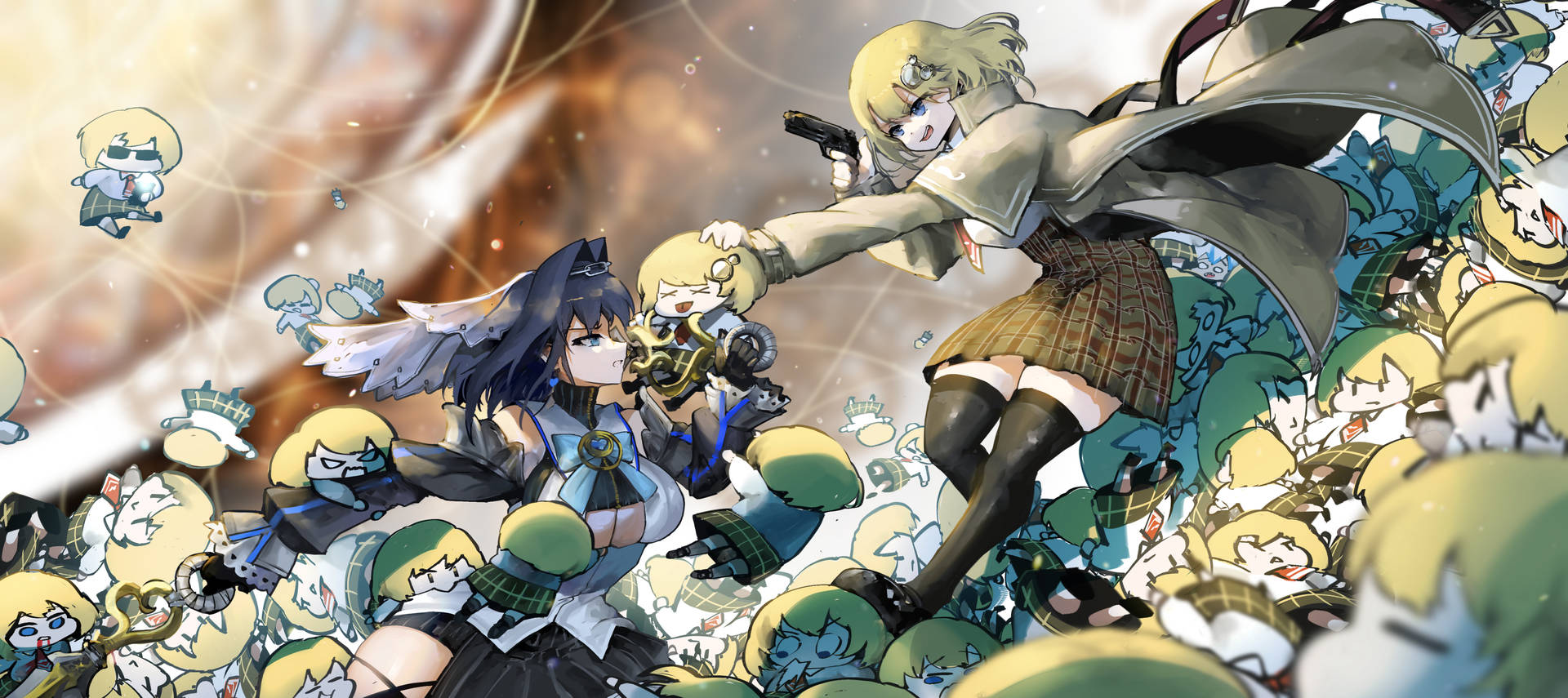 Epic Battle Between Watson Amelia And Ouro Kronii Background