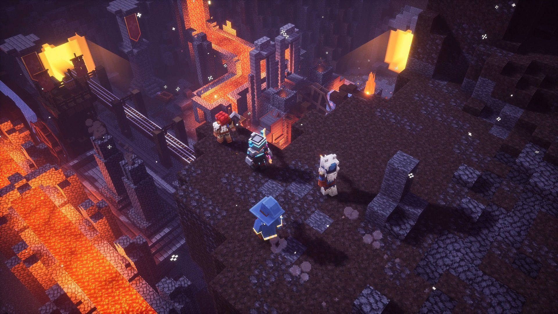 Epic Battle In Minecraft Dungeons' Fiery World Background