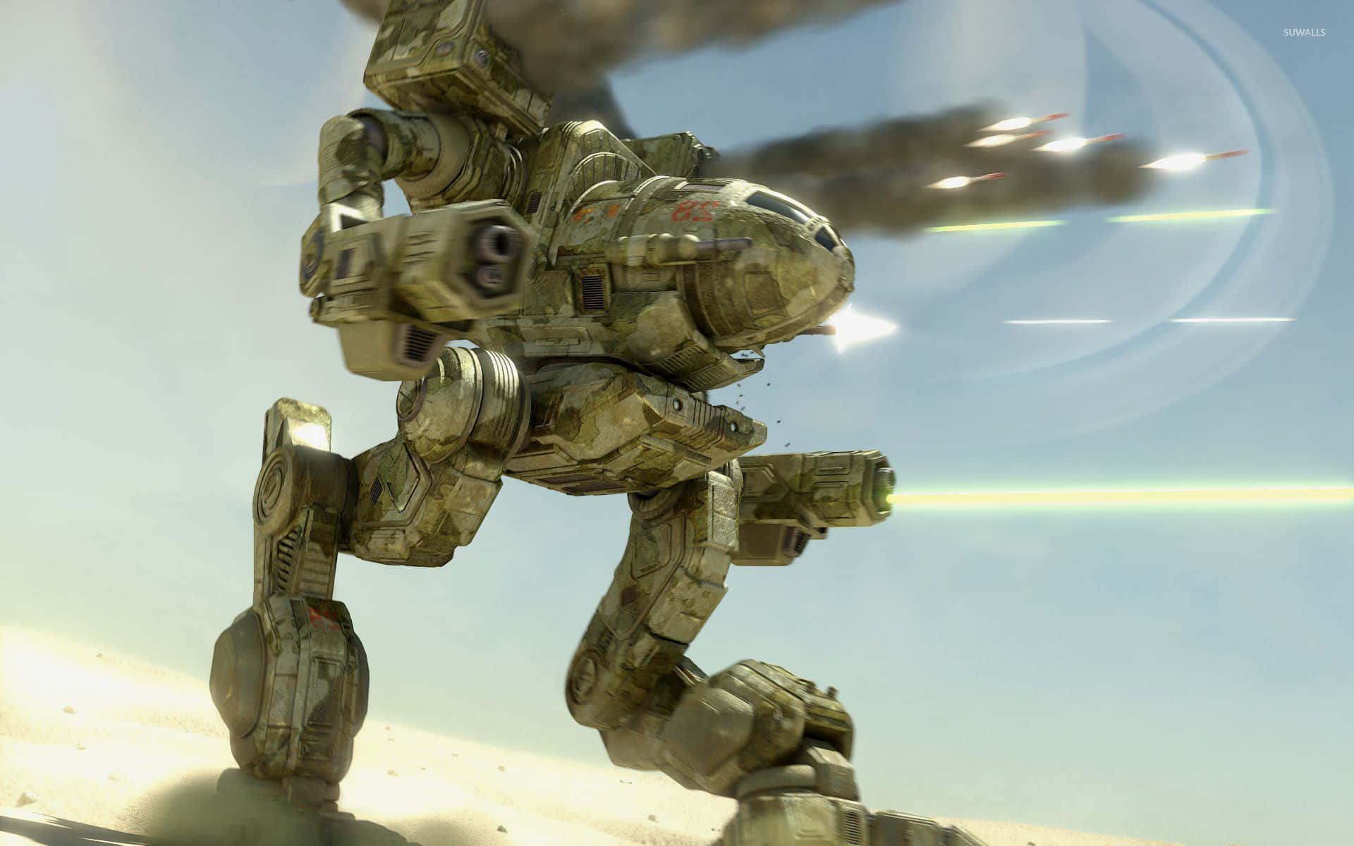Epic Battle Of Battletech Mechs In Action Background