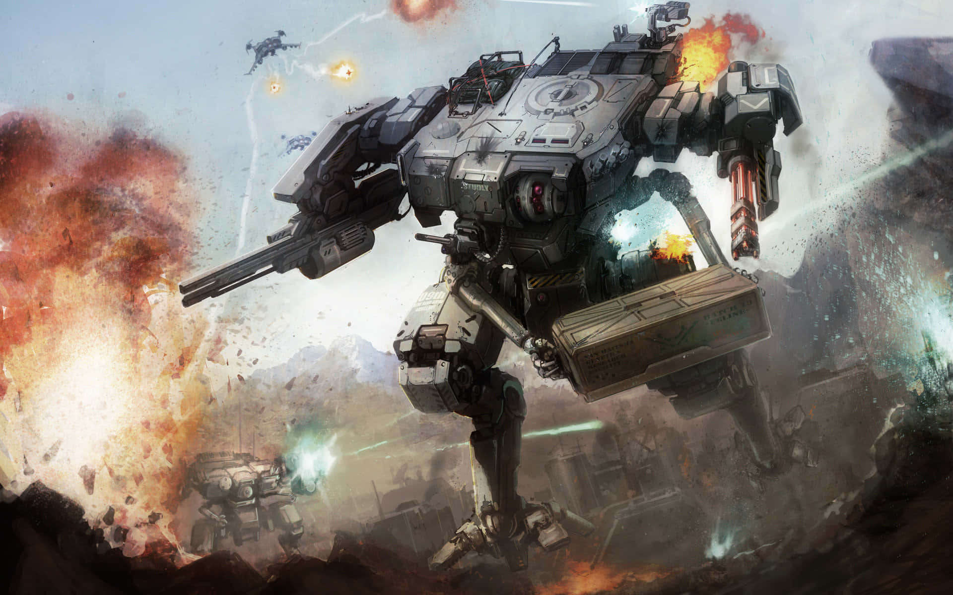 Epic Battle Of Mech Warriors In Battletech Universe Background