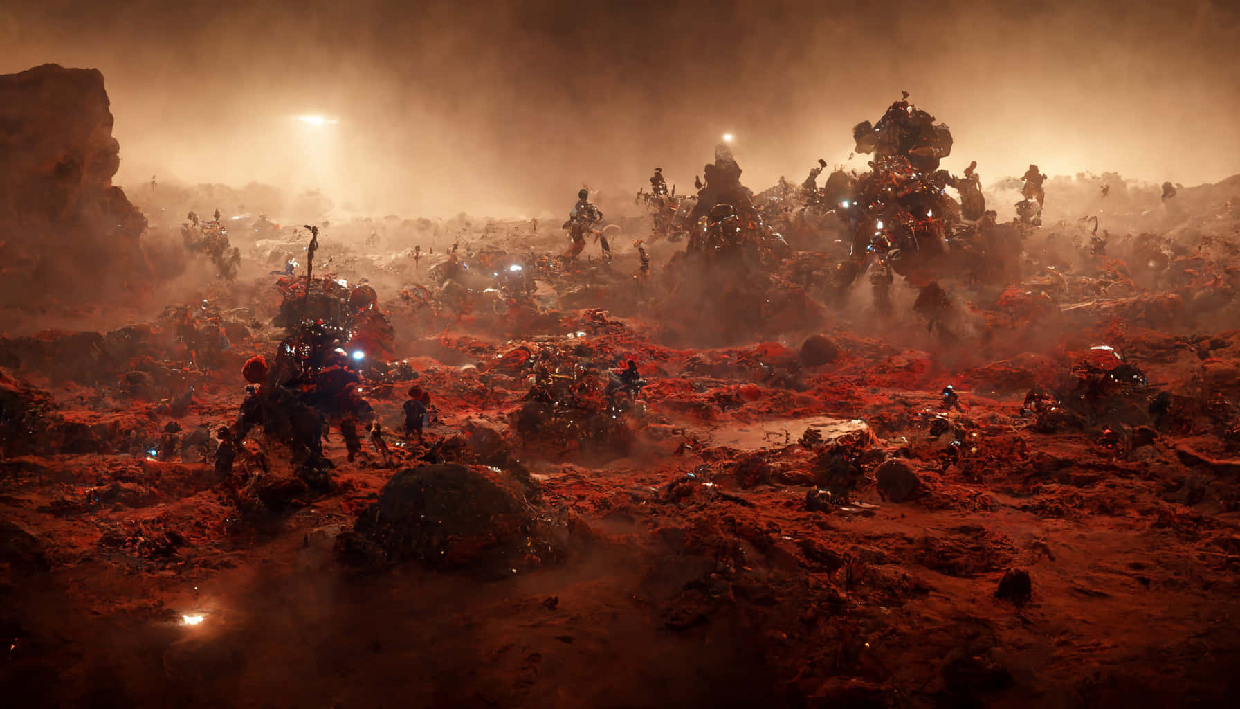 Epic Battle Red Planet Background