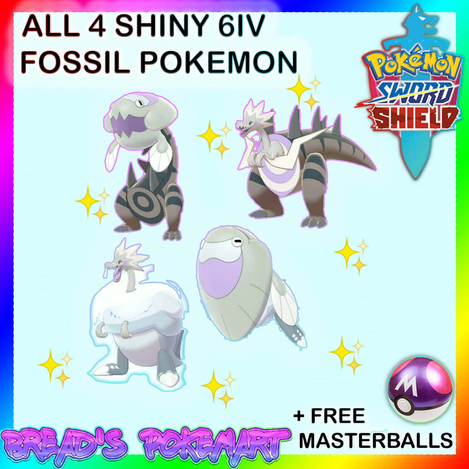 Epic Battle Scene Featuring Arctovish With Other Fossil Pokemons