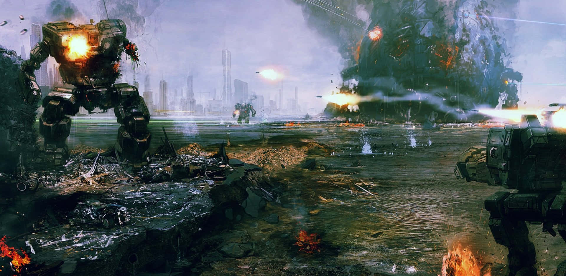 Epic Battle Scene From Battletech Universe