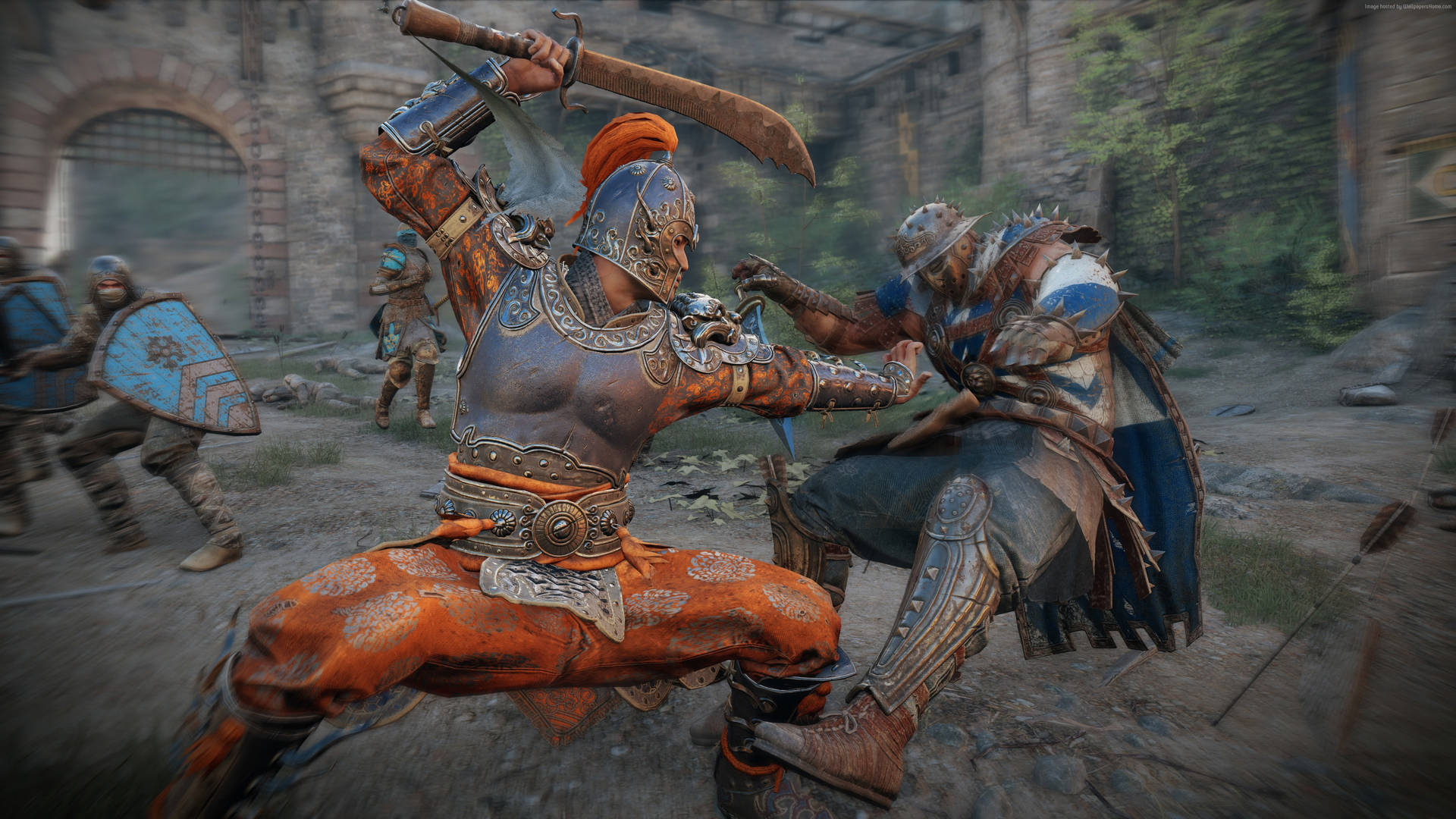 Epic Battle Scene From For Honor In 4k Resolution Background