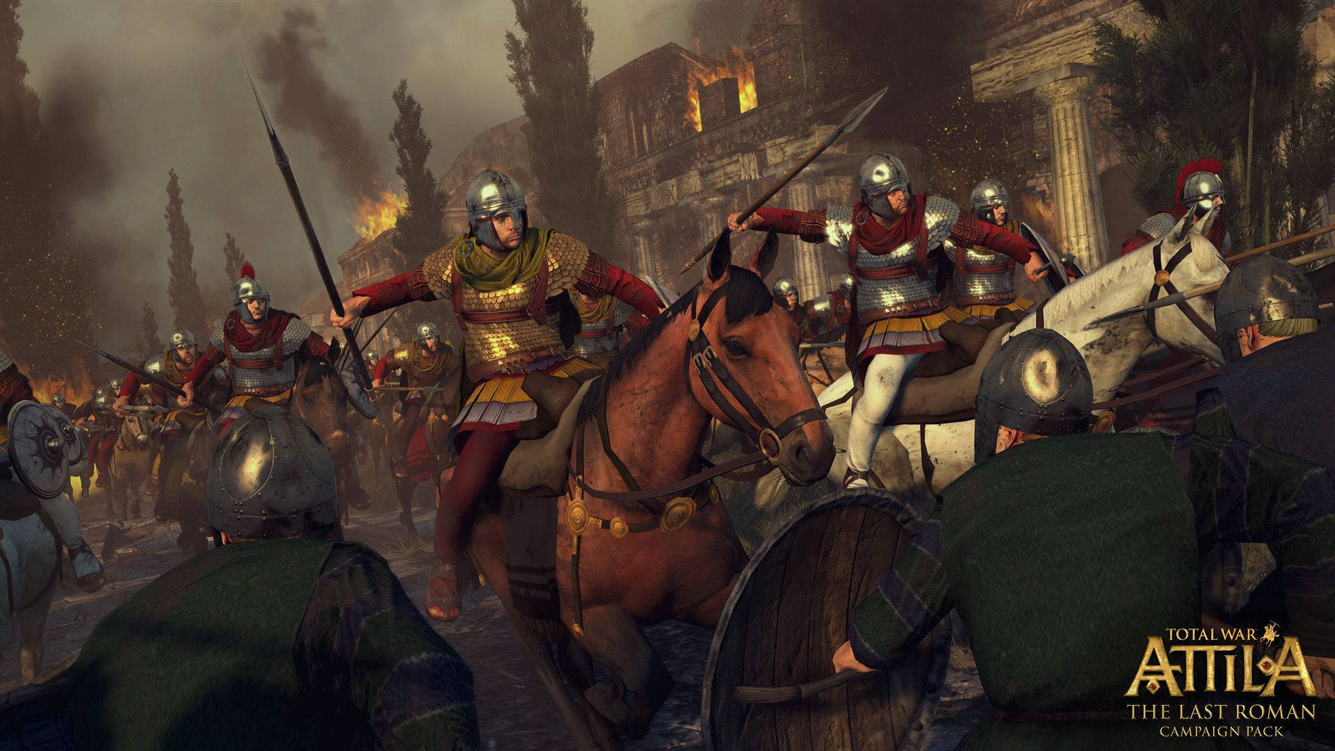 Epic Battle Scene From Total War Attila: The Last Roman Background