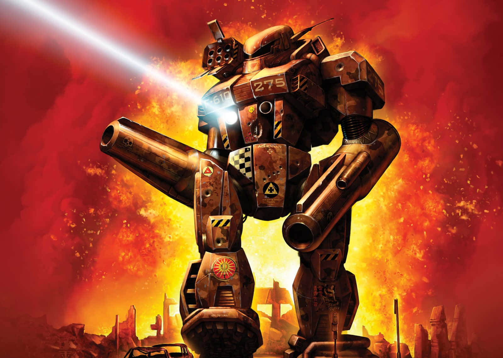 Epic Battle Scene In The Battletech Universe Background