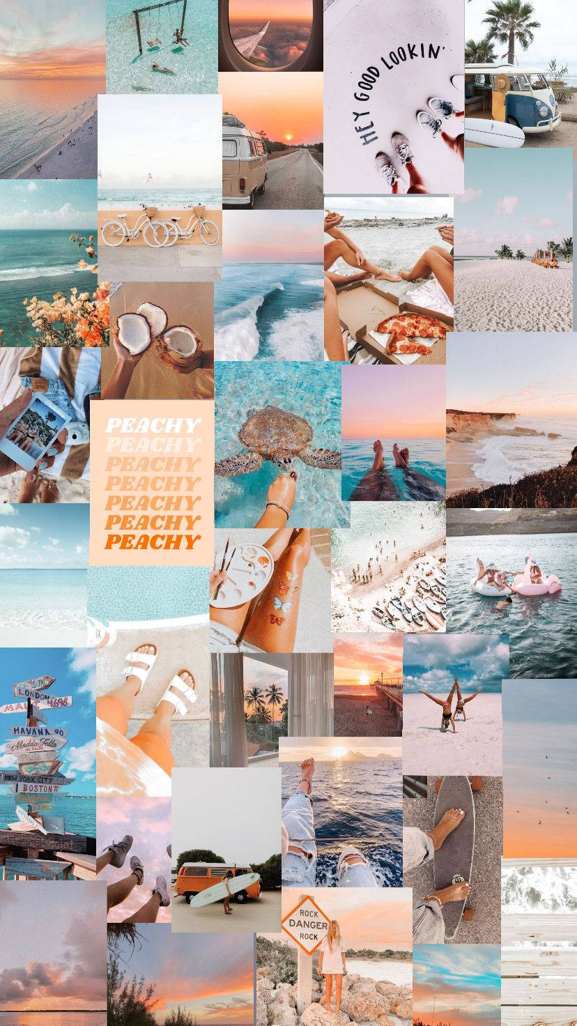 Epic Beach Moments Summer Collage Background
