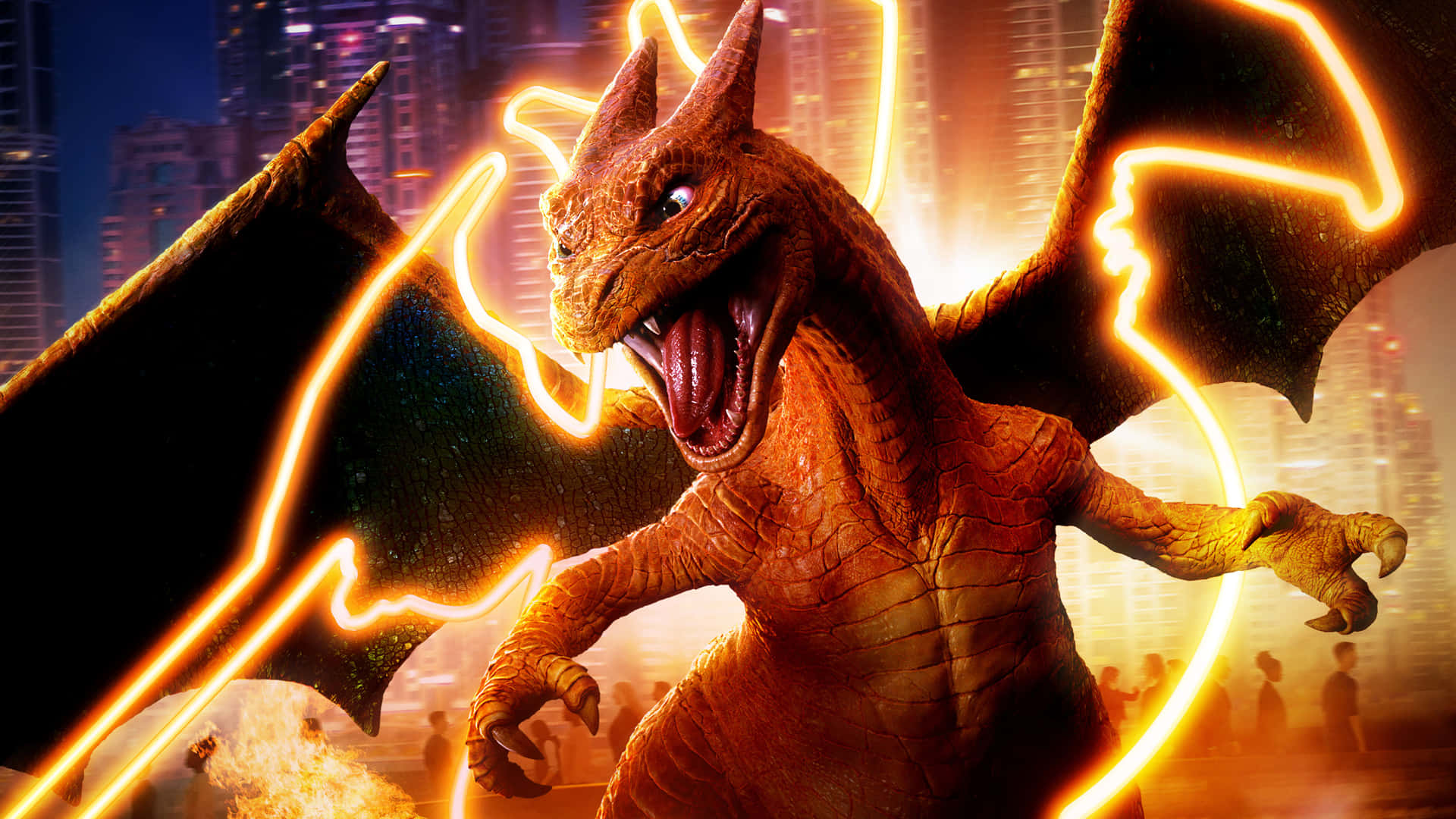 Epic Charizard In 3d Background