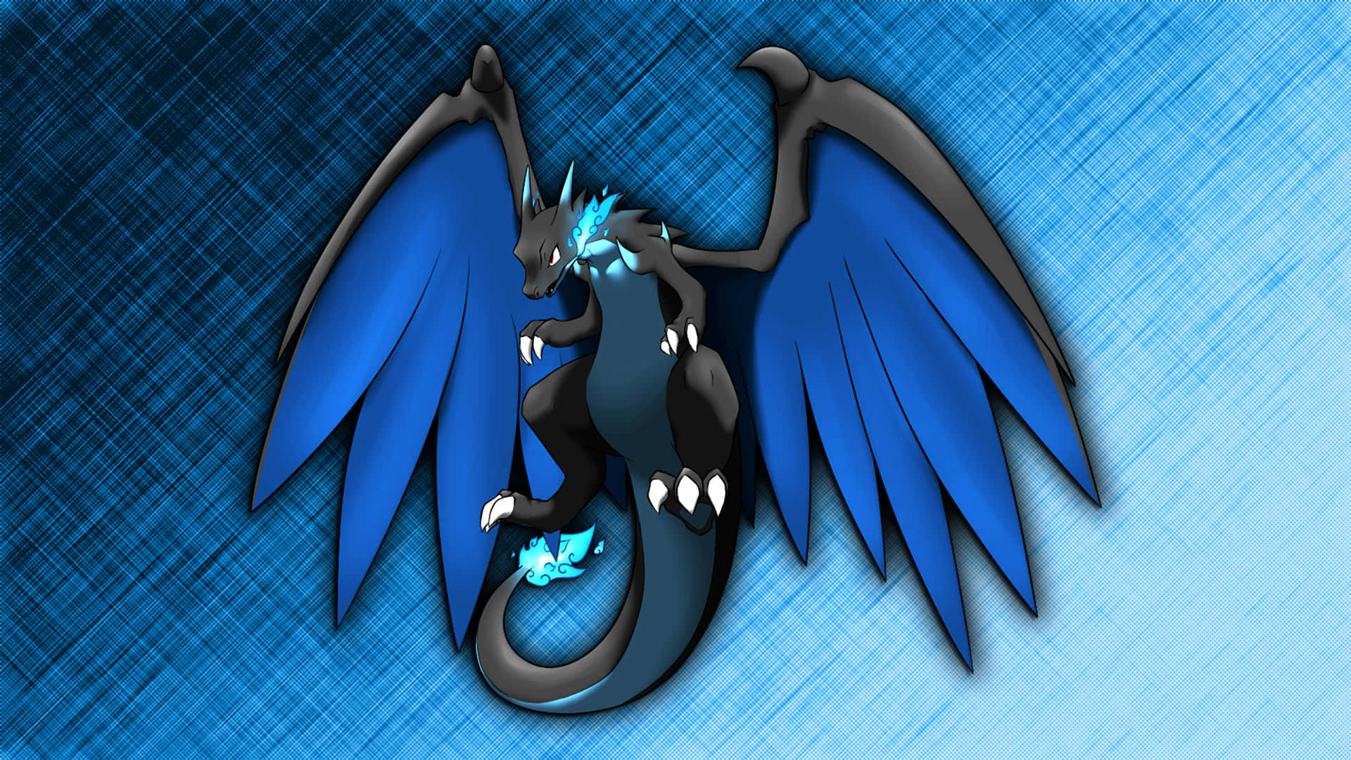 Epic Charizard (mega X) Blue Laptop Background