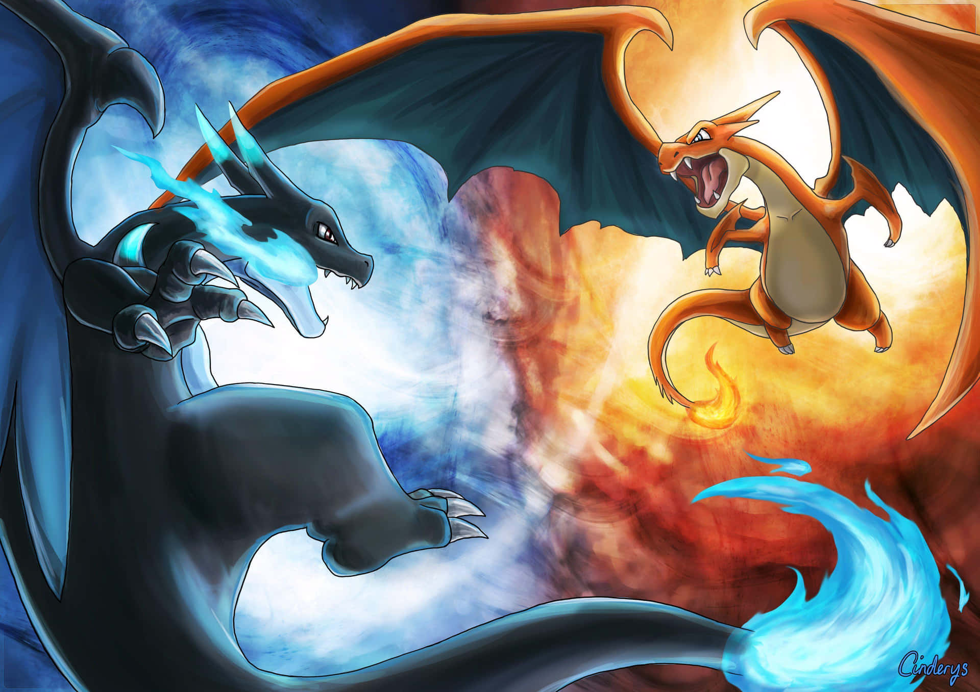 Epic Charizard Vs Mega X Fanart