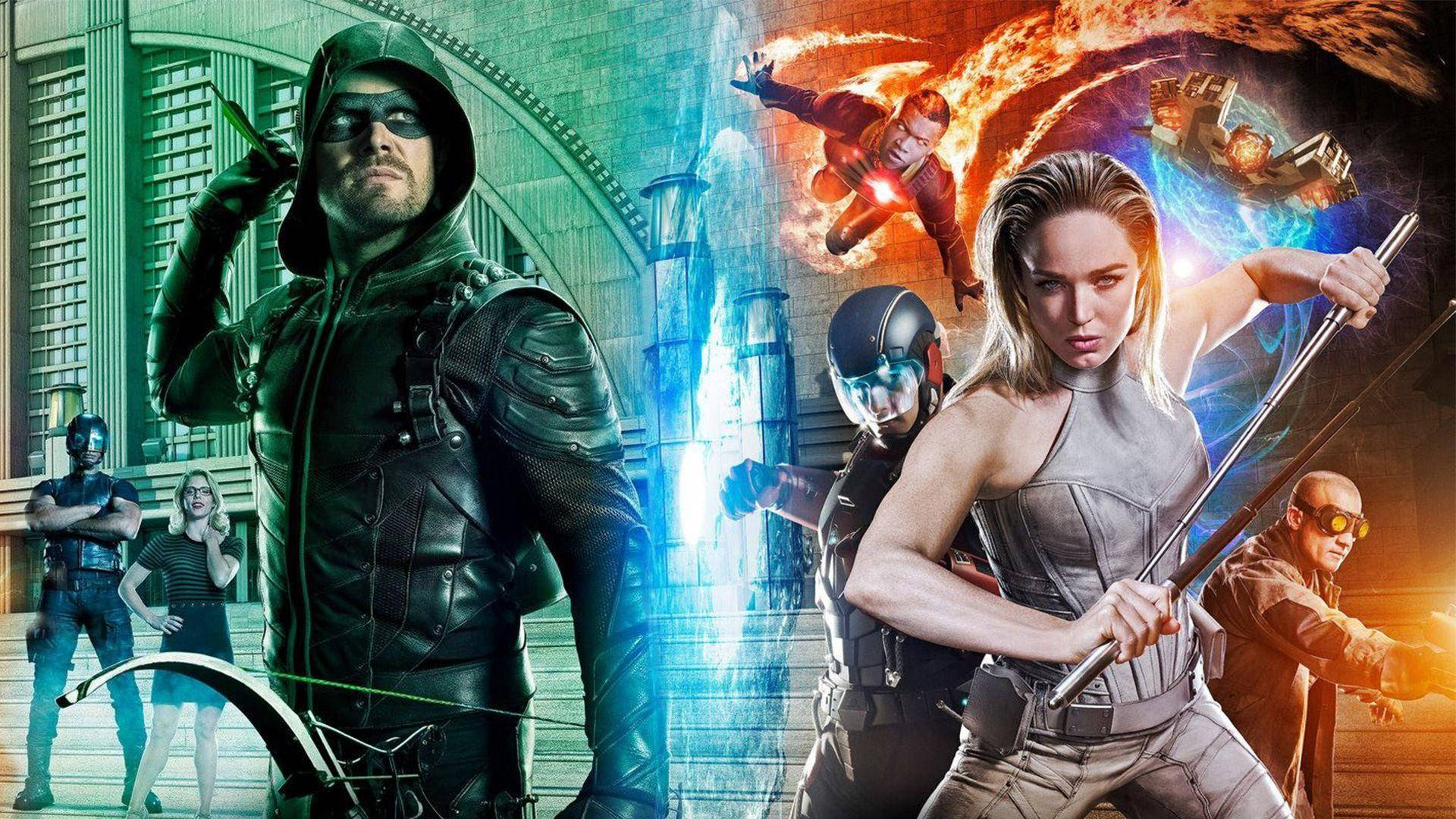 Epic Crossover Between Legends Of Tomorrow And Arrow Background