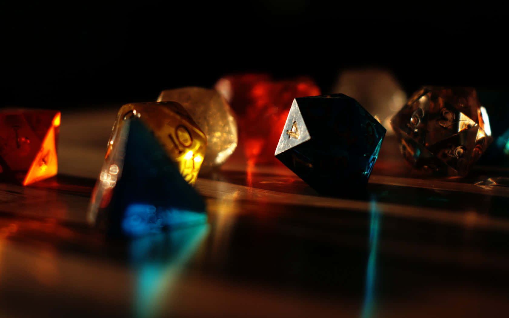 Epic D20 Dice On A Fantasy Landscape Background