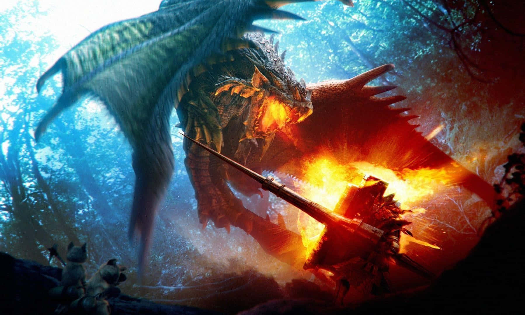 Epic Dragon Vs Knight Background