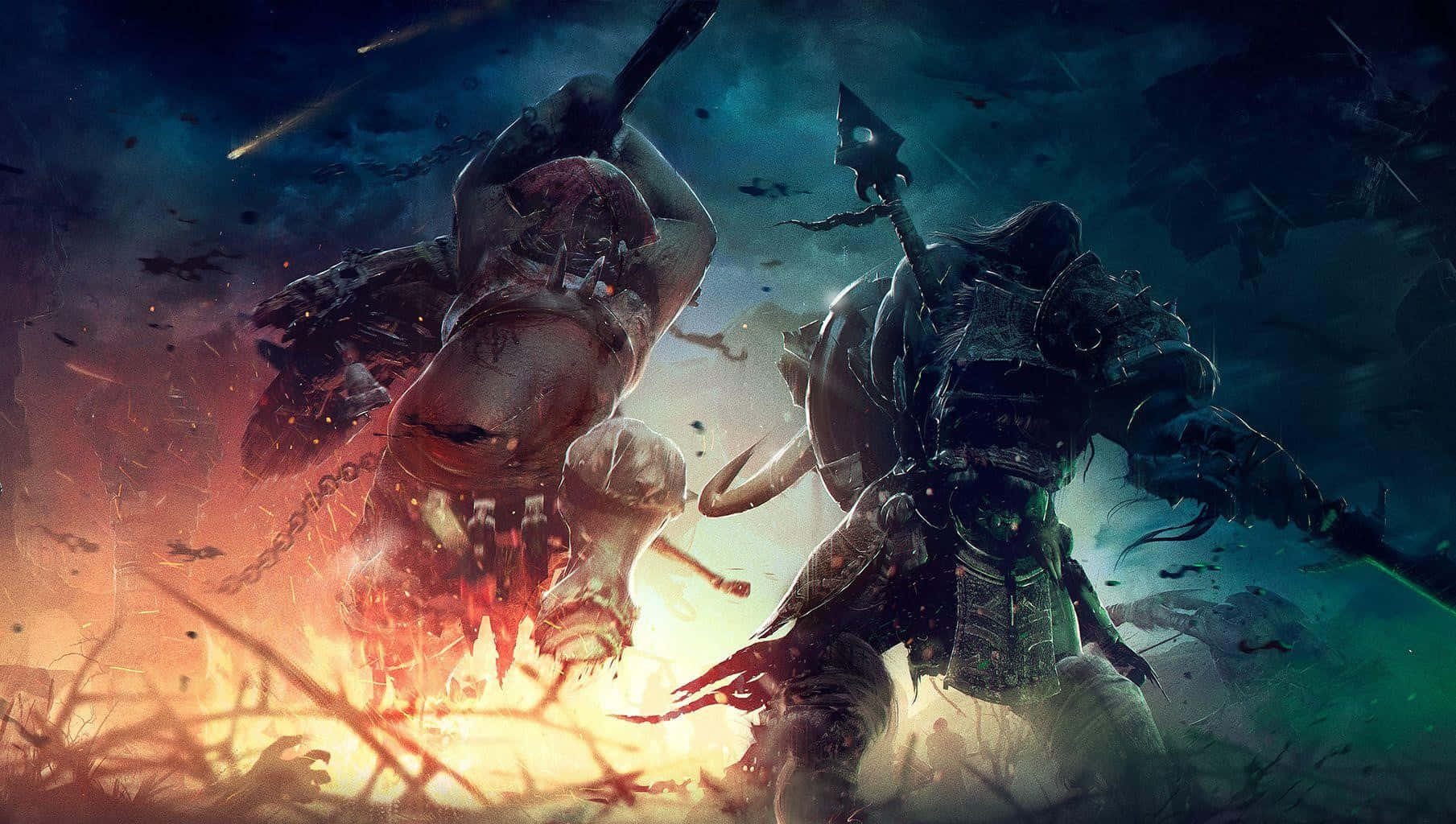 Epic Fantasy Battle Artwork Background