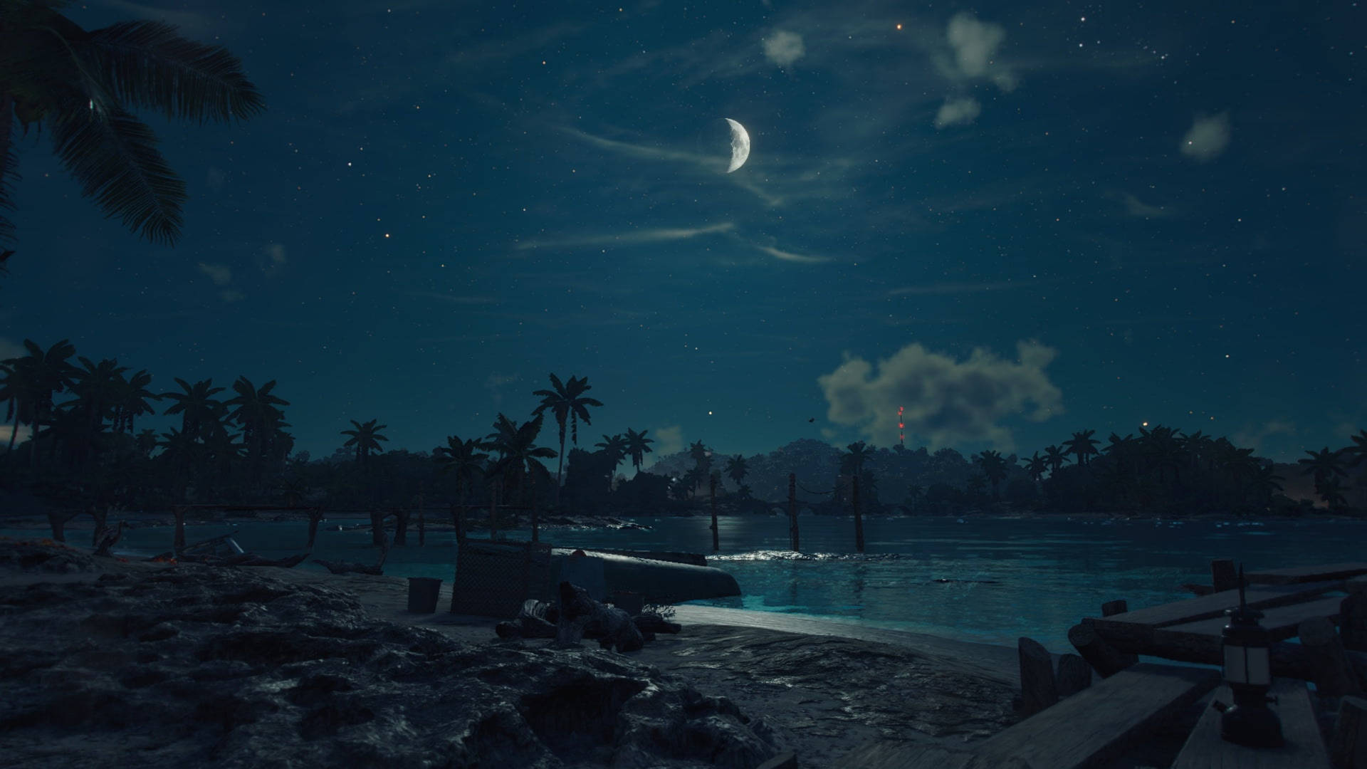 Epic Far Cry 6 Night Scene On Beach Background