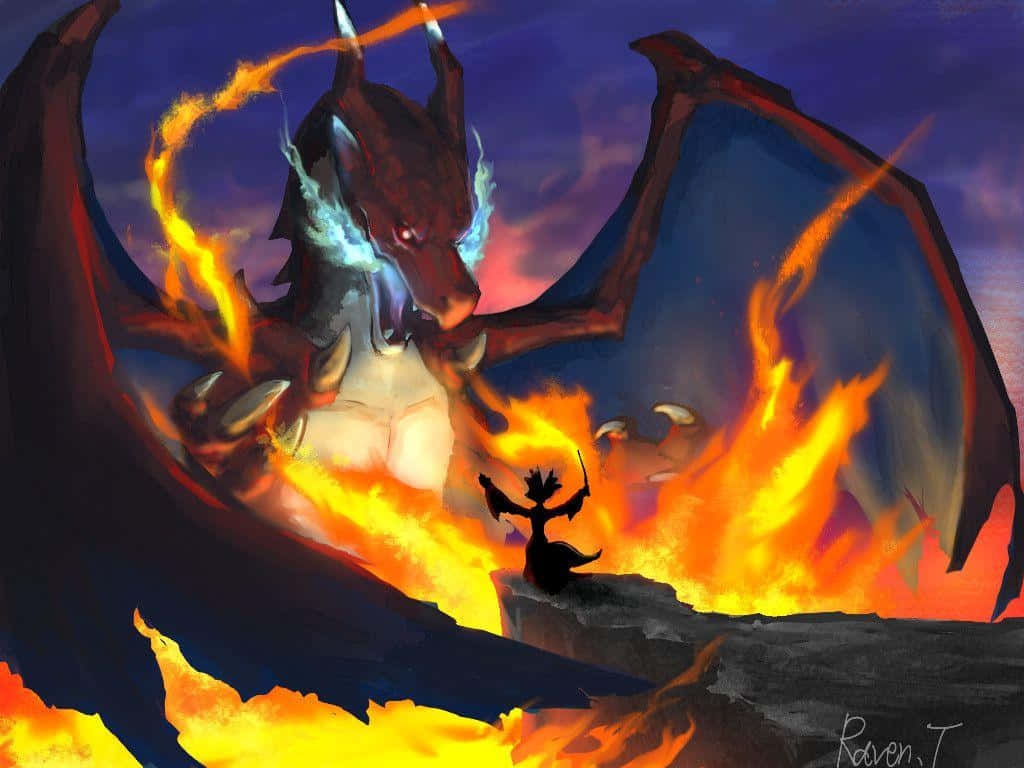 Epic Fire Dragon Battle Artwork Background