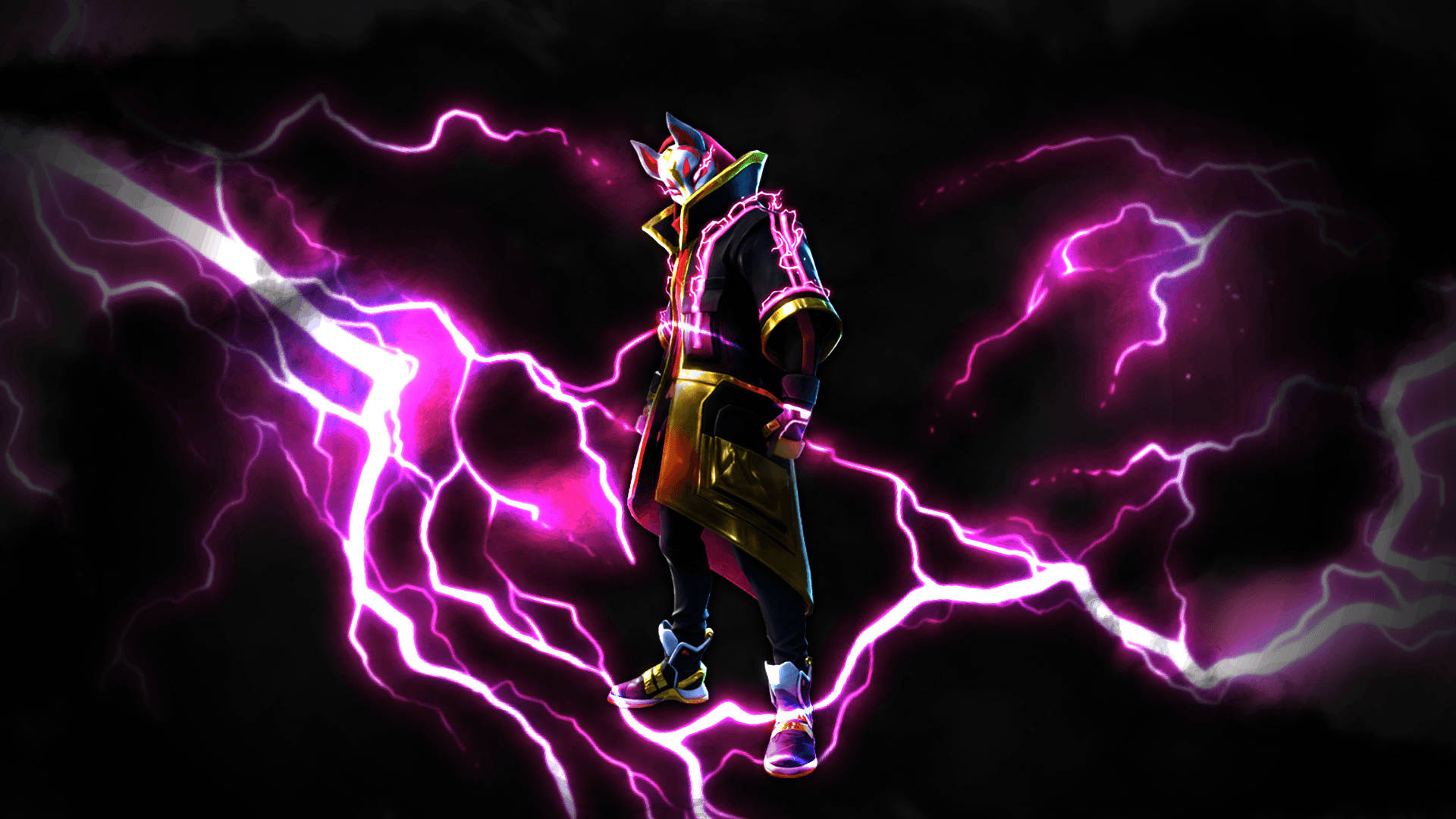 Epic Fortnite Purple Lightning Background