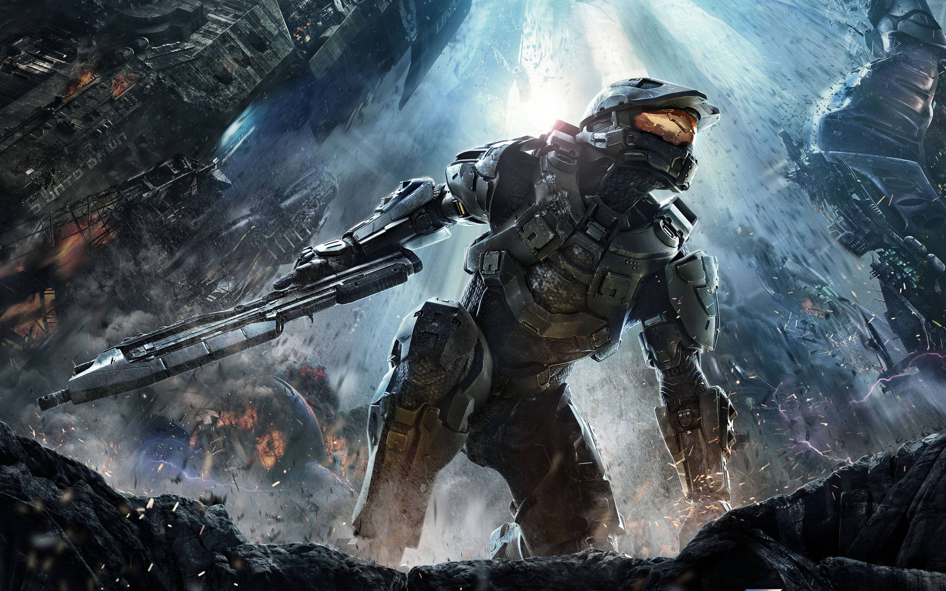 Epic Halo Master Chief Scene On 4k Gaming Phone Background