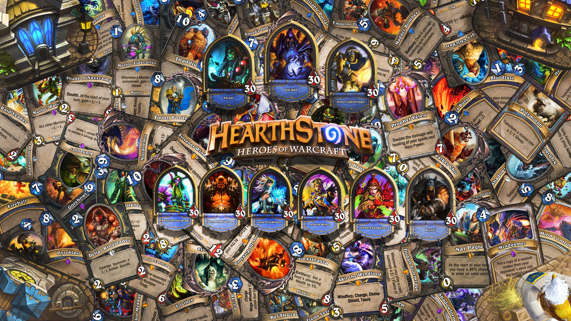 Epic Hearthstone Card Match Displayed At 2560 X 1440 Resolution Background