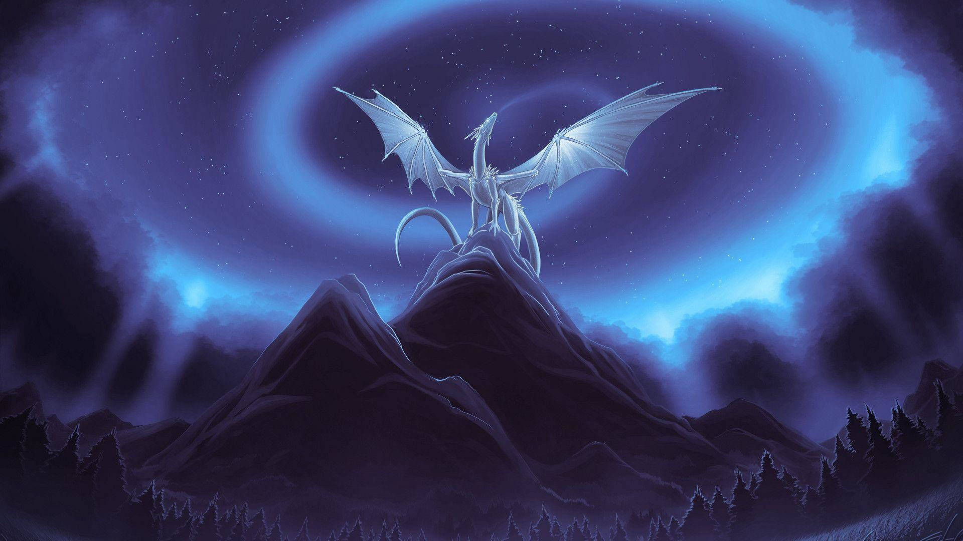 Epic Ice Dragon Art Background