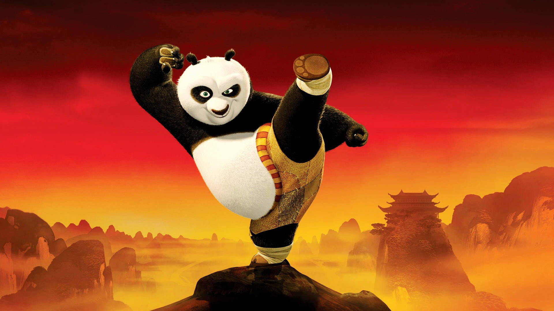 Epic Kung Fu Panda Doing A Kick