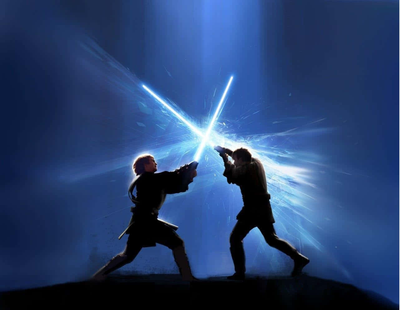 Epic Lightsaber Duel Star Wars Art