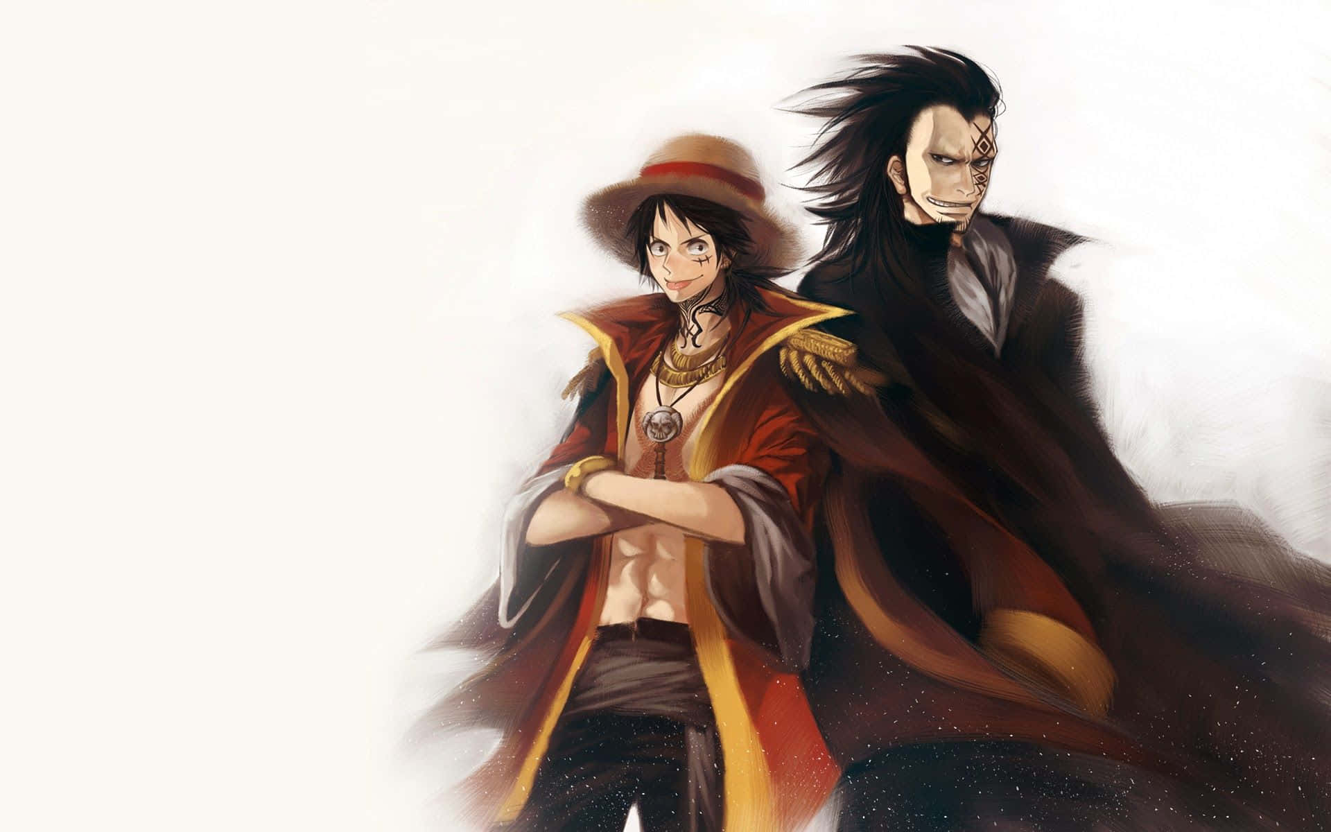 Epic Luffy And Monkey D Dragon One Piece Background