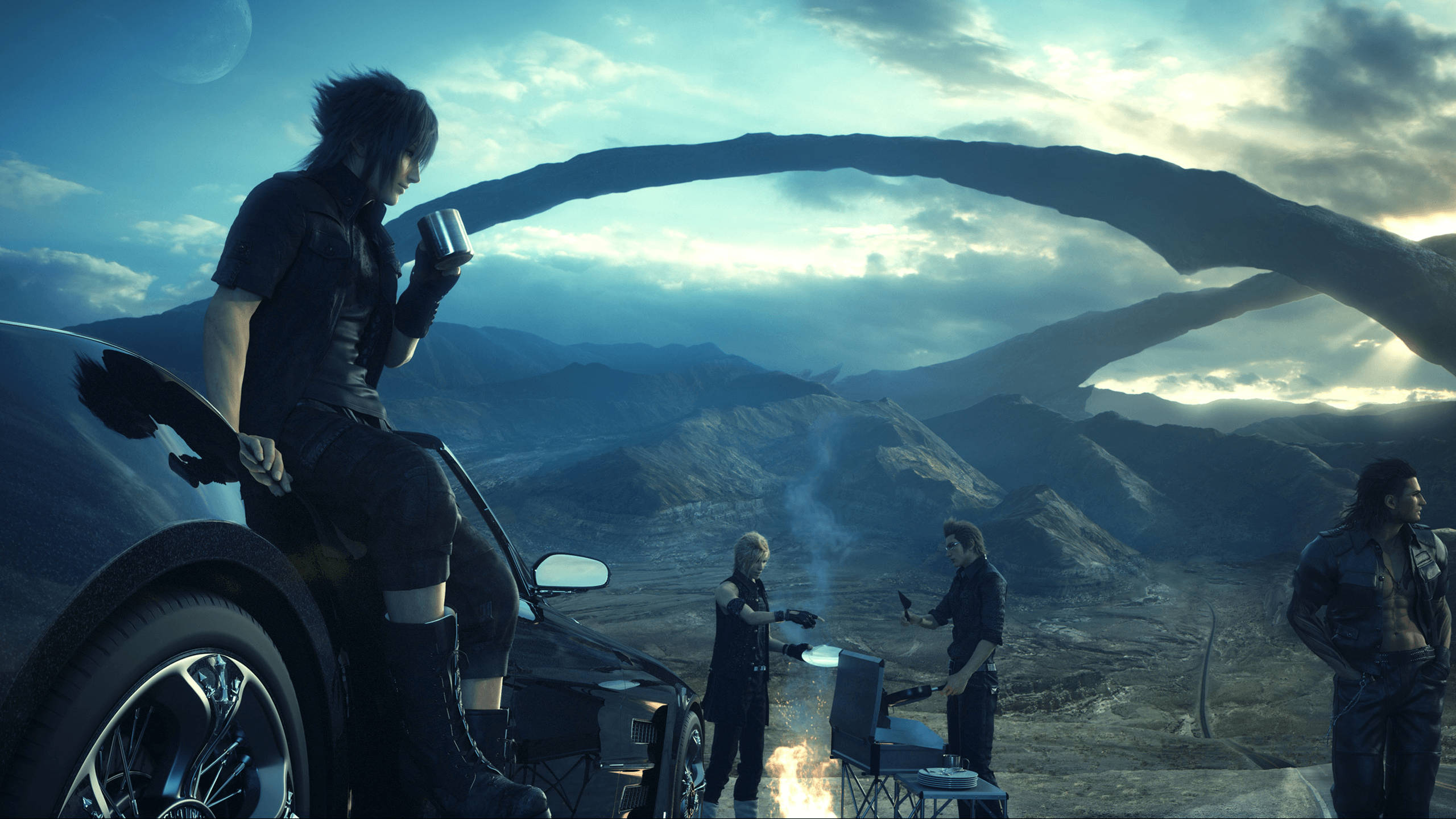 Epic Moment In Final Fantasy Xv Background