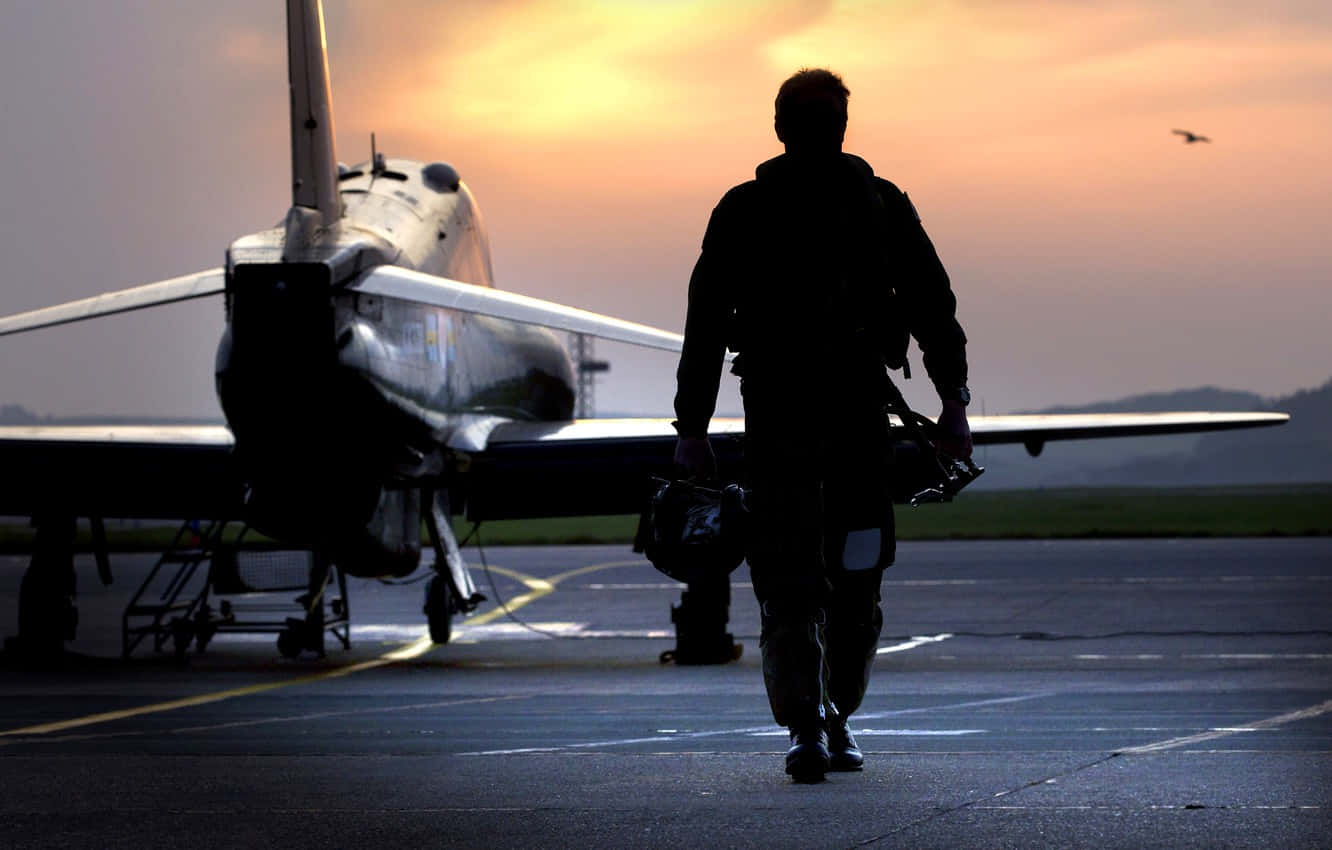 Epic Photo Pilot Aircraft Sunset Background