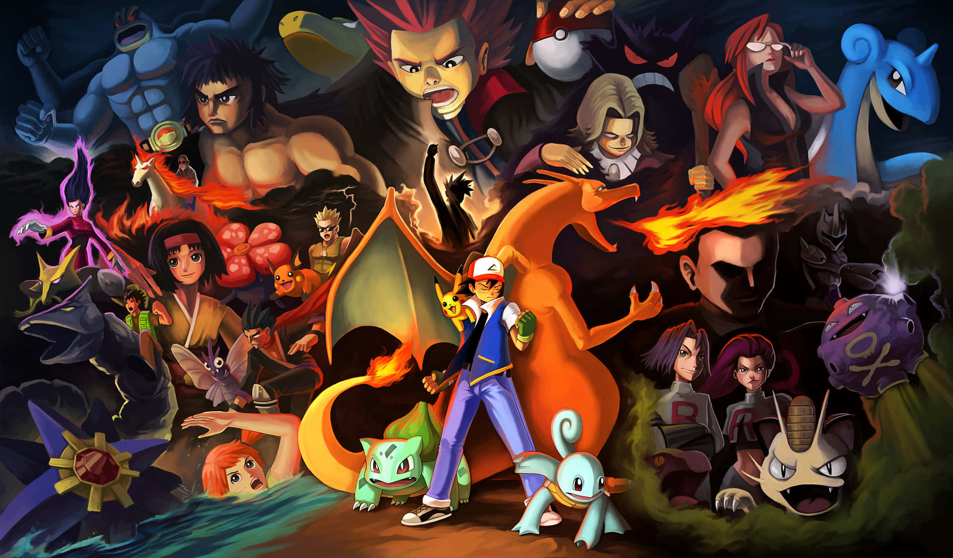Epic Pokemon Battle Artwork