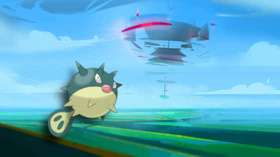 Epic Qwilfish - Pokemon With A Vibrant Blue Backdrop Background