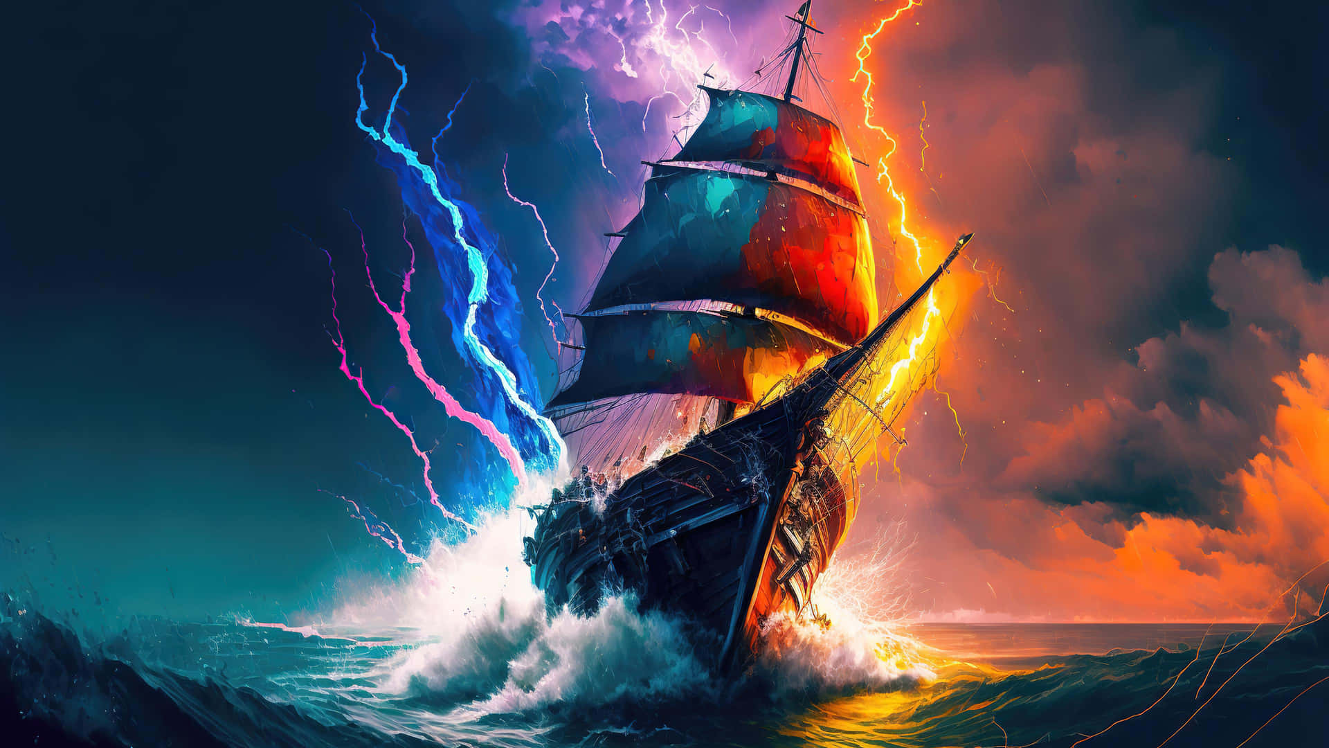 Epic_ Sea_ Storm_and_ Sailing_ Ship Background