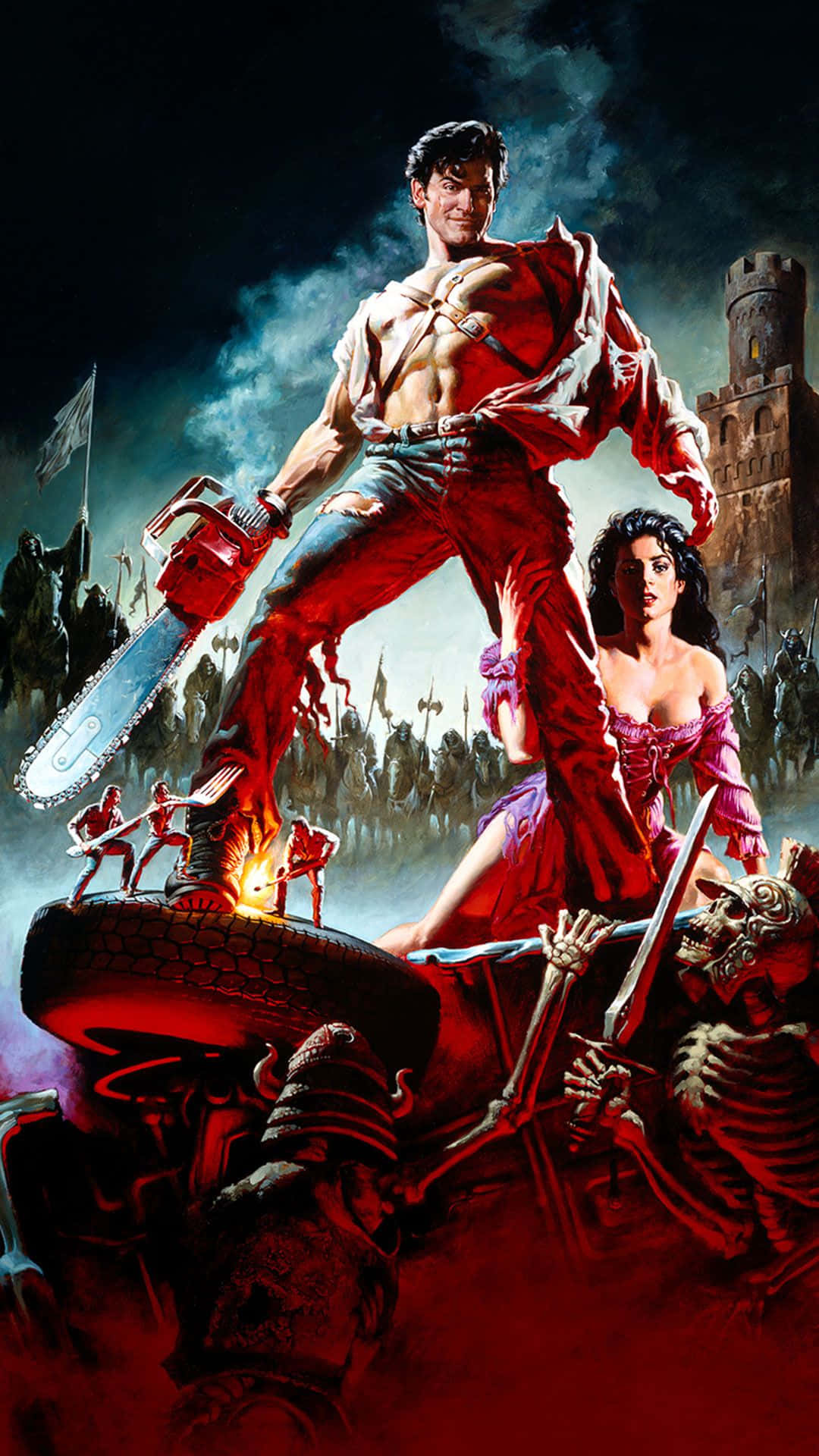 Epic Showdown In Evil Dead: Army Of Darkness Background